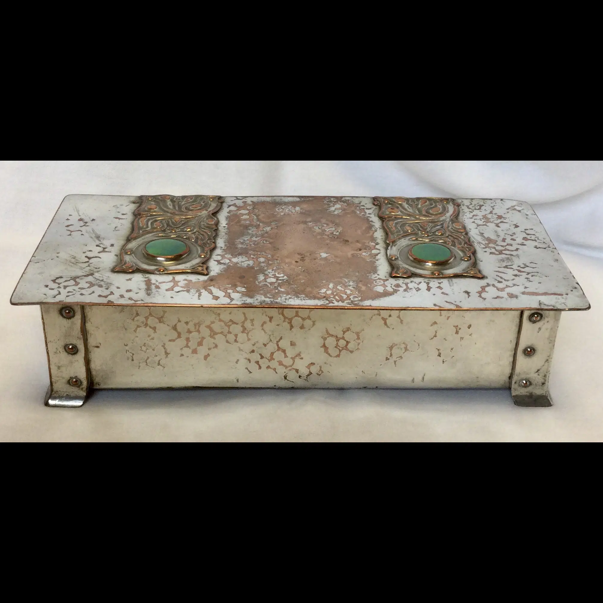 A E Jones Silver Plated On Copper Arts And Crafts Strap Hinged Ruskin ...