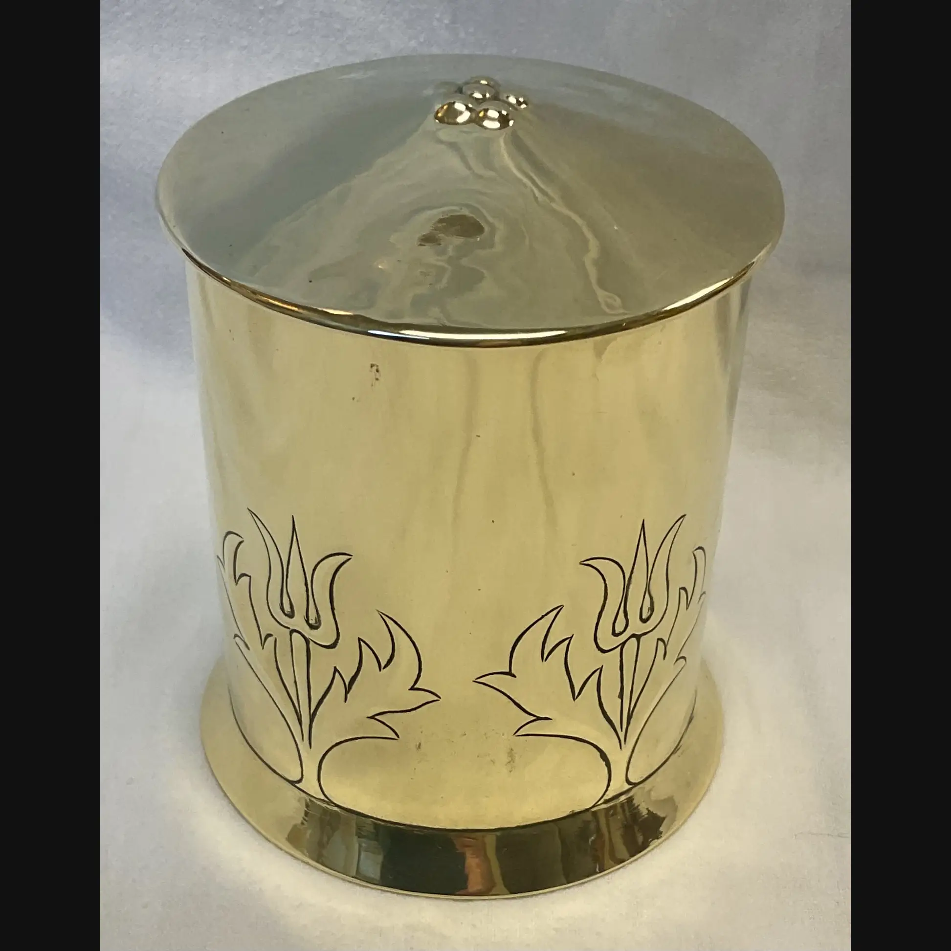 keswick school of industrial art ksia arts and crafts art nouveau thistles tea caddy