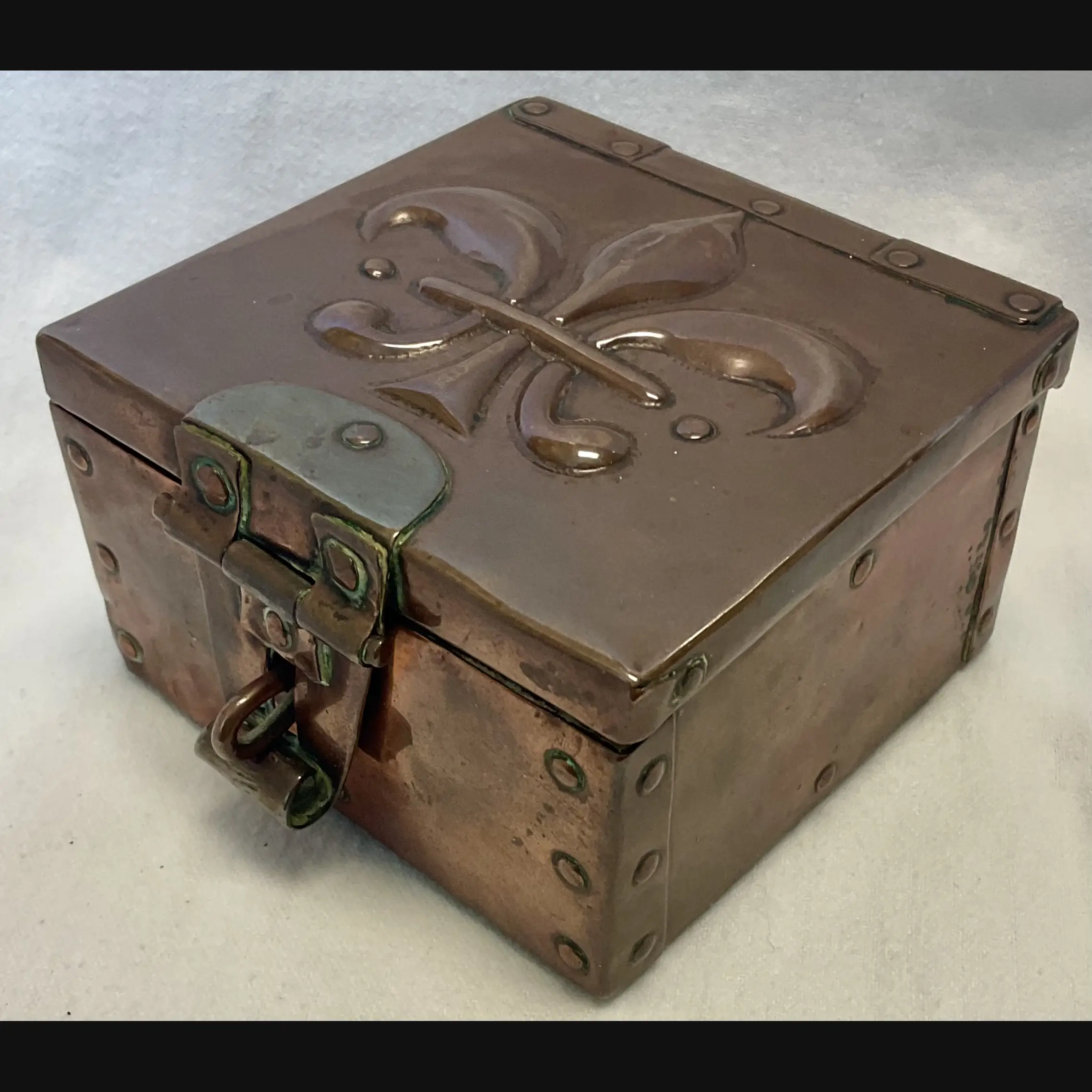 john pearson arts and crafts copper hinged casket c1900