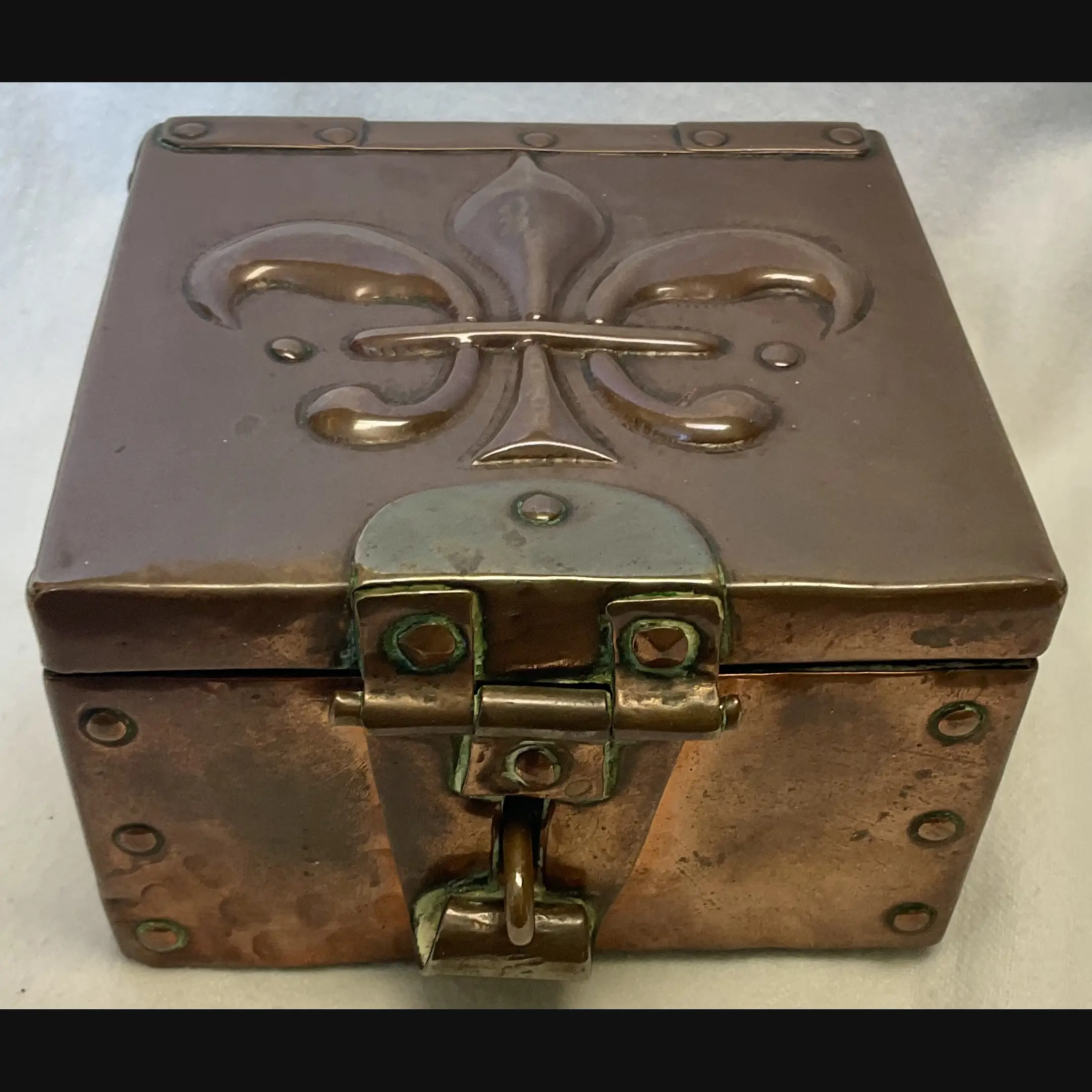 john pearson arts and crafts copper hinged casket c1900