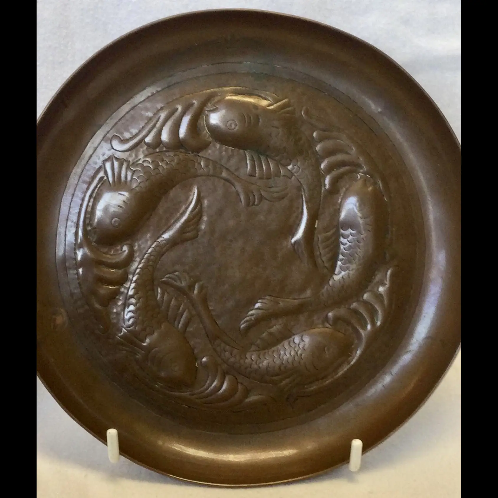 Keswick School Of Industrial Arts Copper Arts And Crafts Fish Decorated
