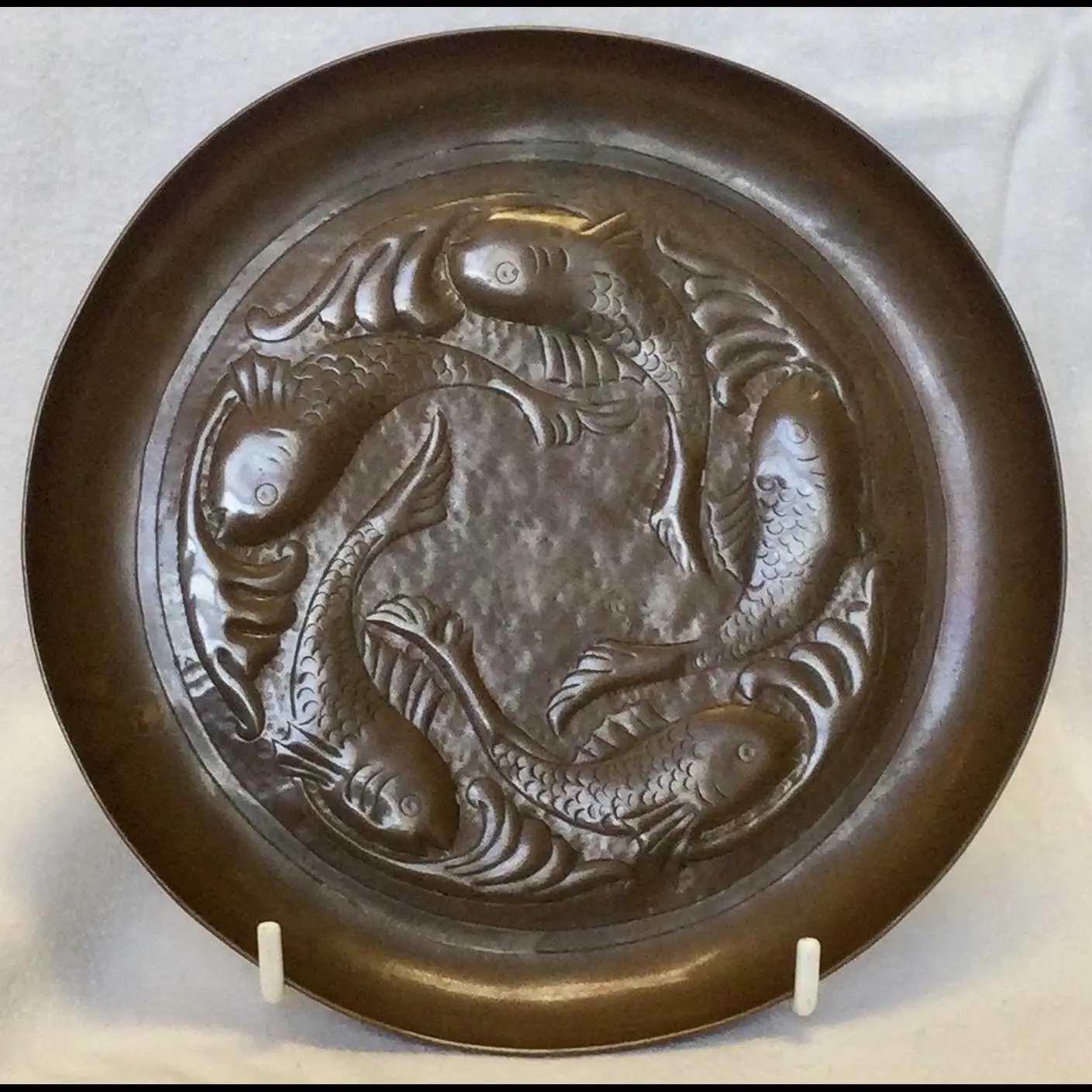 Keswick School Of Industrial Arts Copper Arts And Crafts Fish Decorated