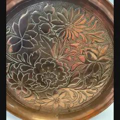 keswick school of industrial art ksia copper floral card tray c1910