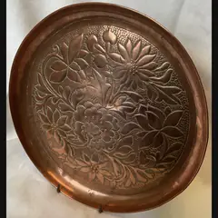 keswick school of industrial art ksia copper floral card tray c1910