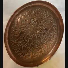 keswick school of industrial art ksia copper floral card tray c1910