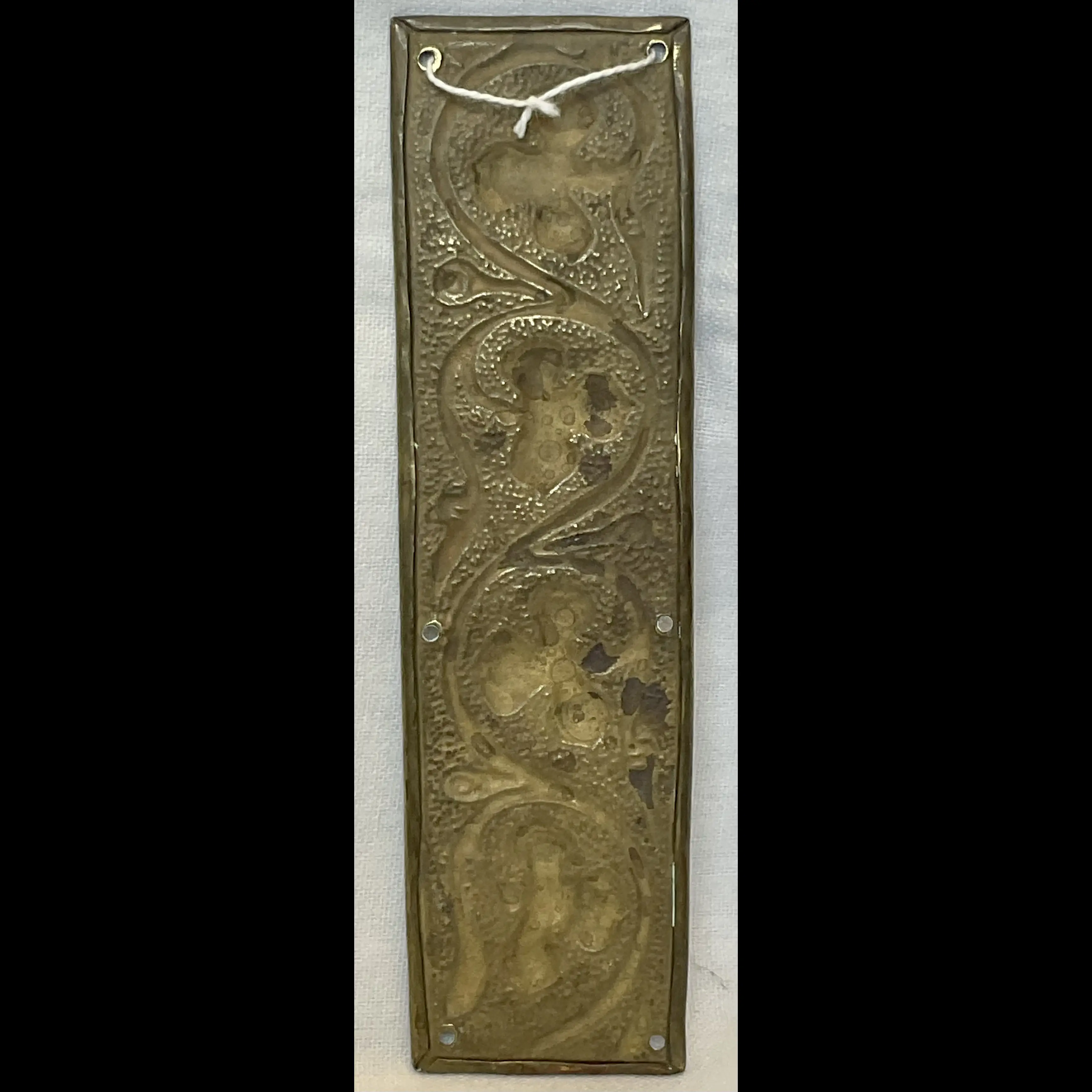 keswick school of industrial art ksia arts and crafts brass door push finger plate