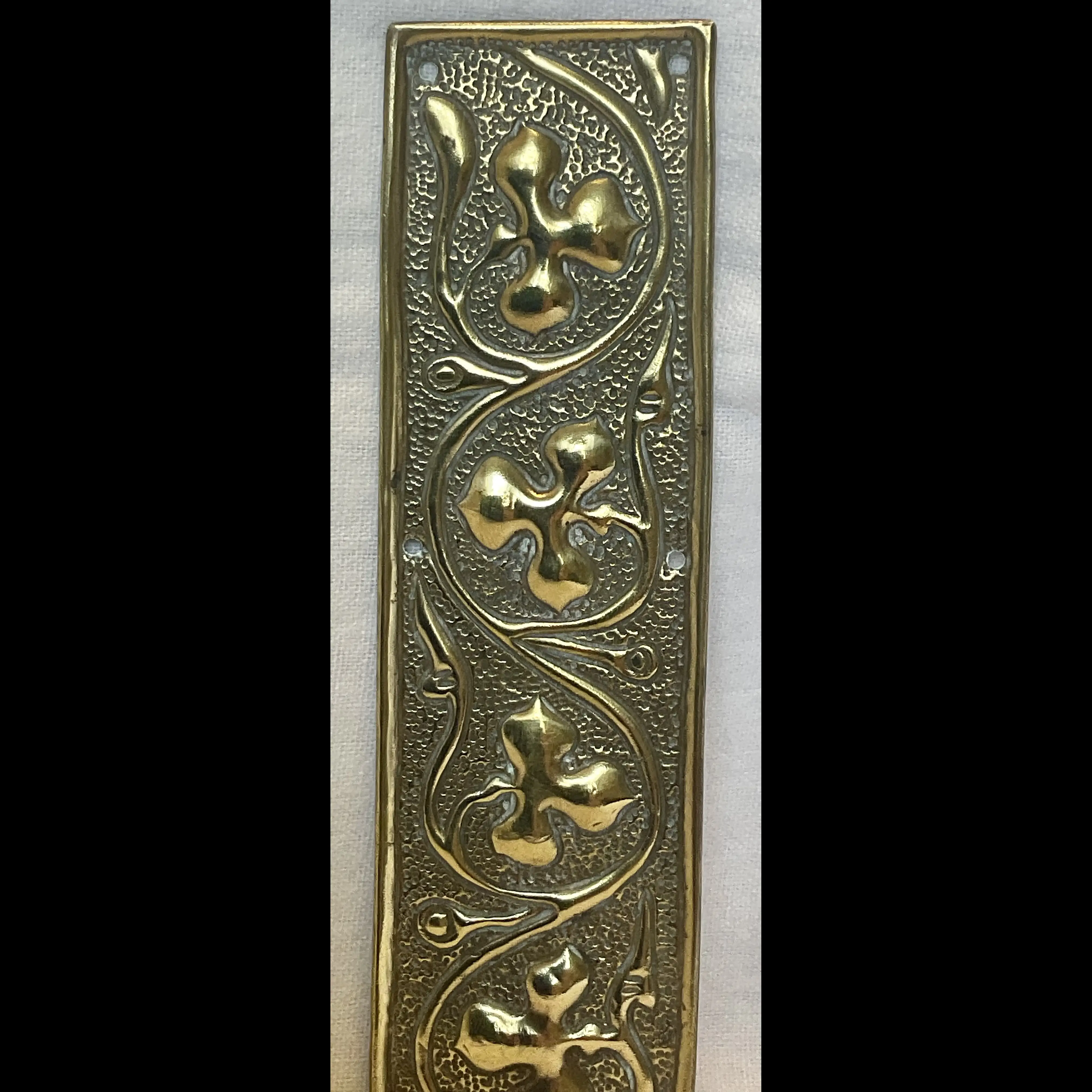keswick school of industrial art ksia arts and crafts brass door push finger plate