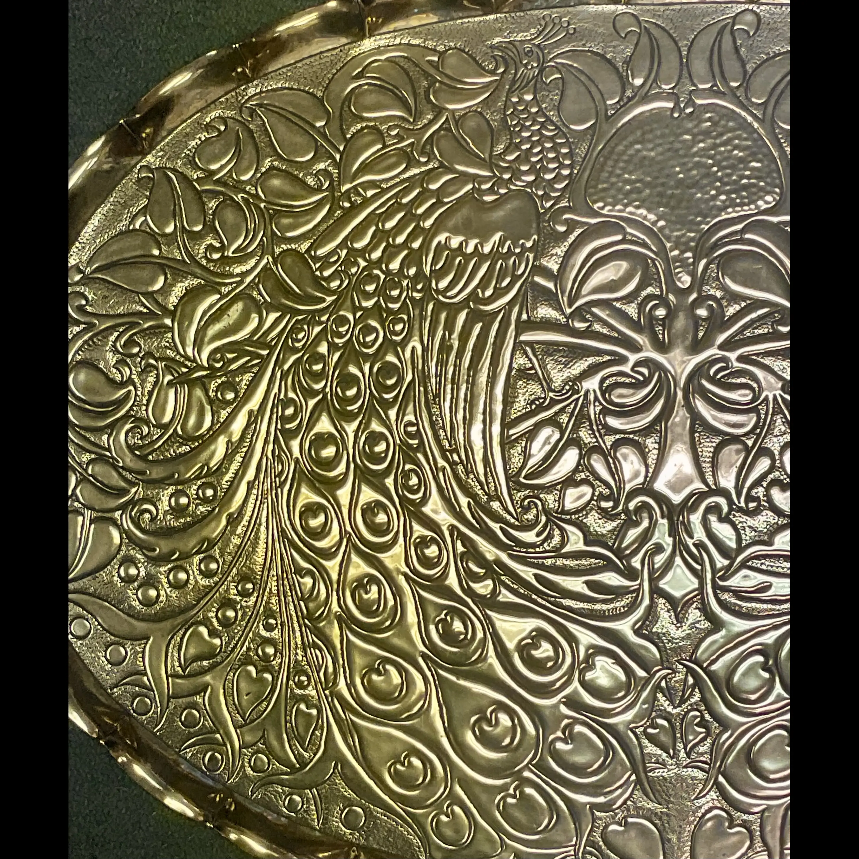 fivemiletown industrial class irish arts and crafts double peacocks tray mary williams c1905