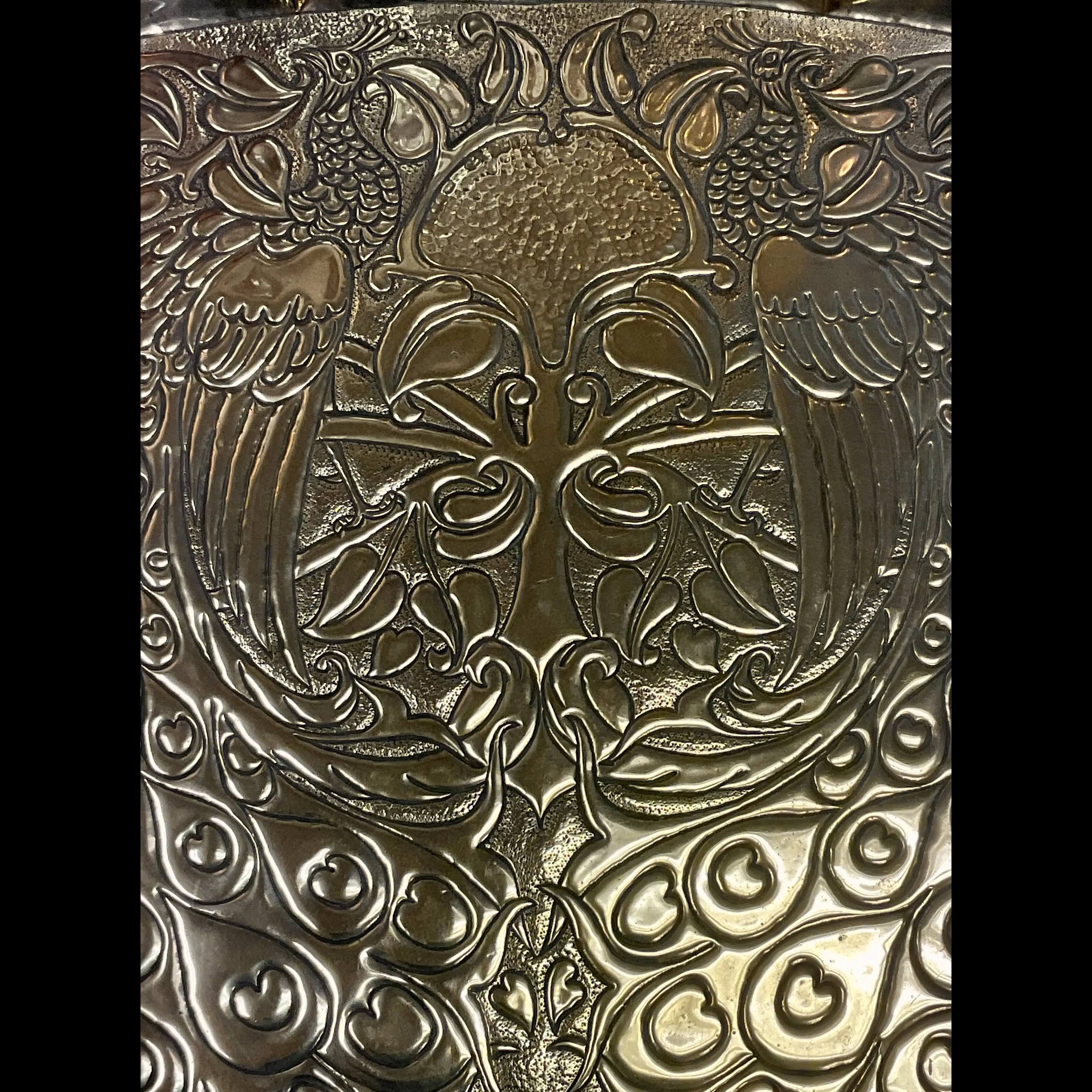 fivemiletown industrial class irish arts and crafts double peacocks tray mary williams c1905