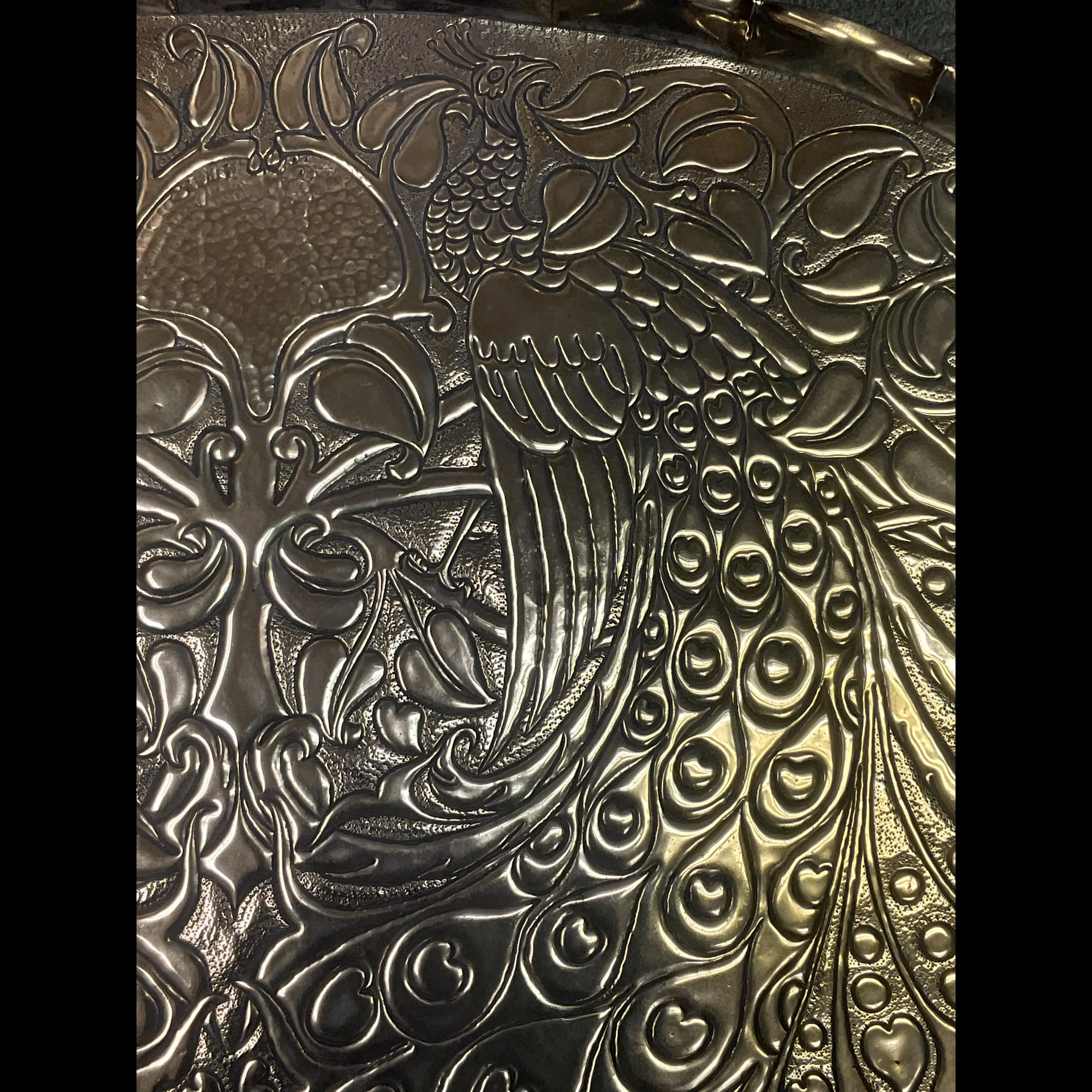 fivemiletown industrial class irish arts and crafts double peacocks tray mary williams c1905