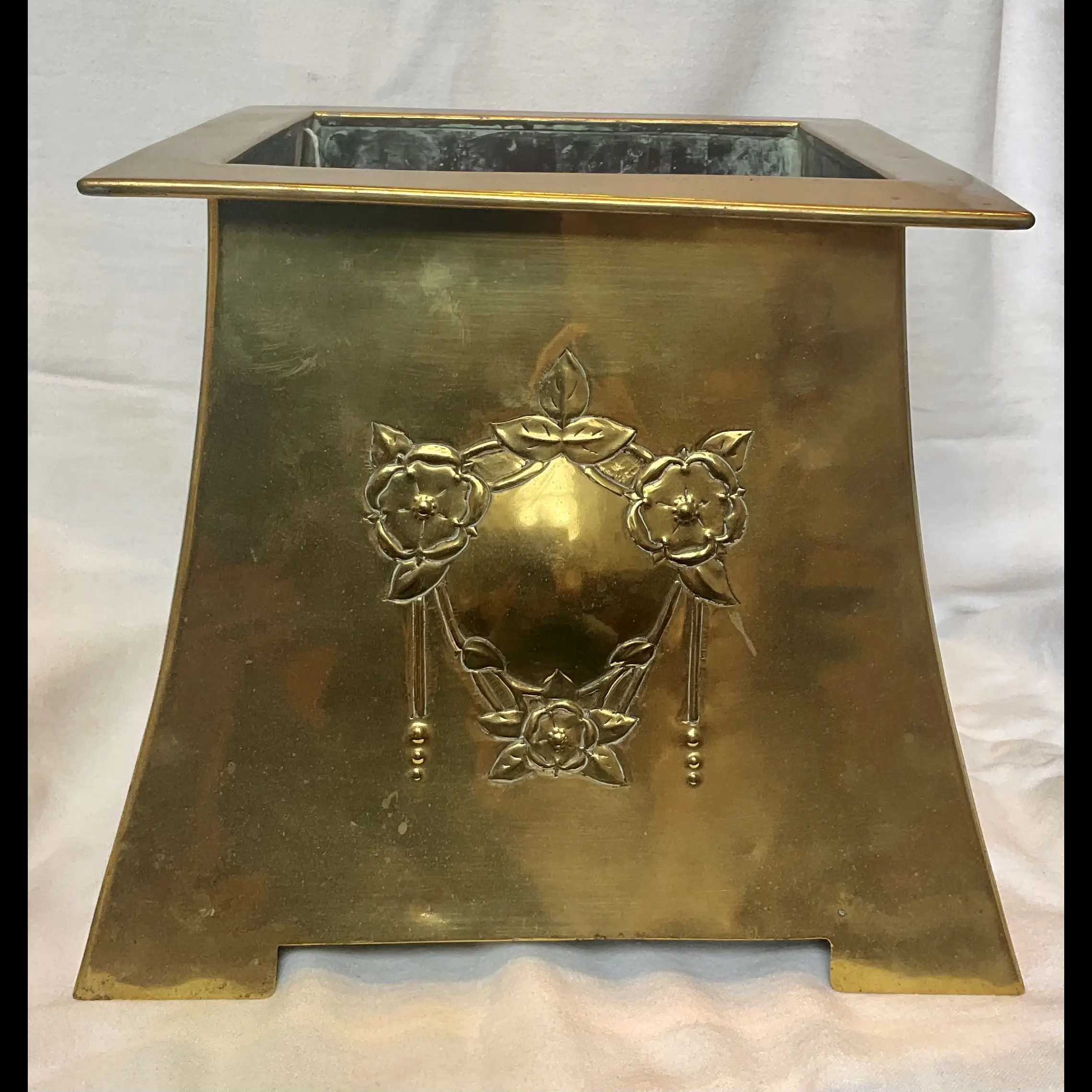 scottish arts and crafts glasgow style large secessionist brass planter