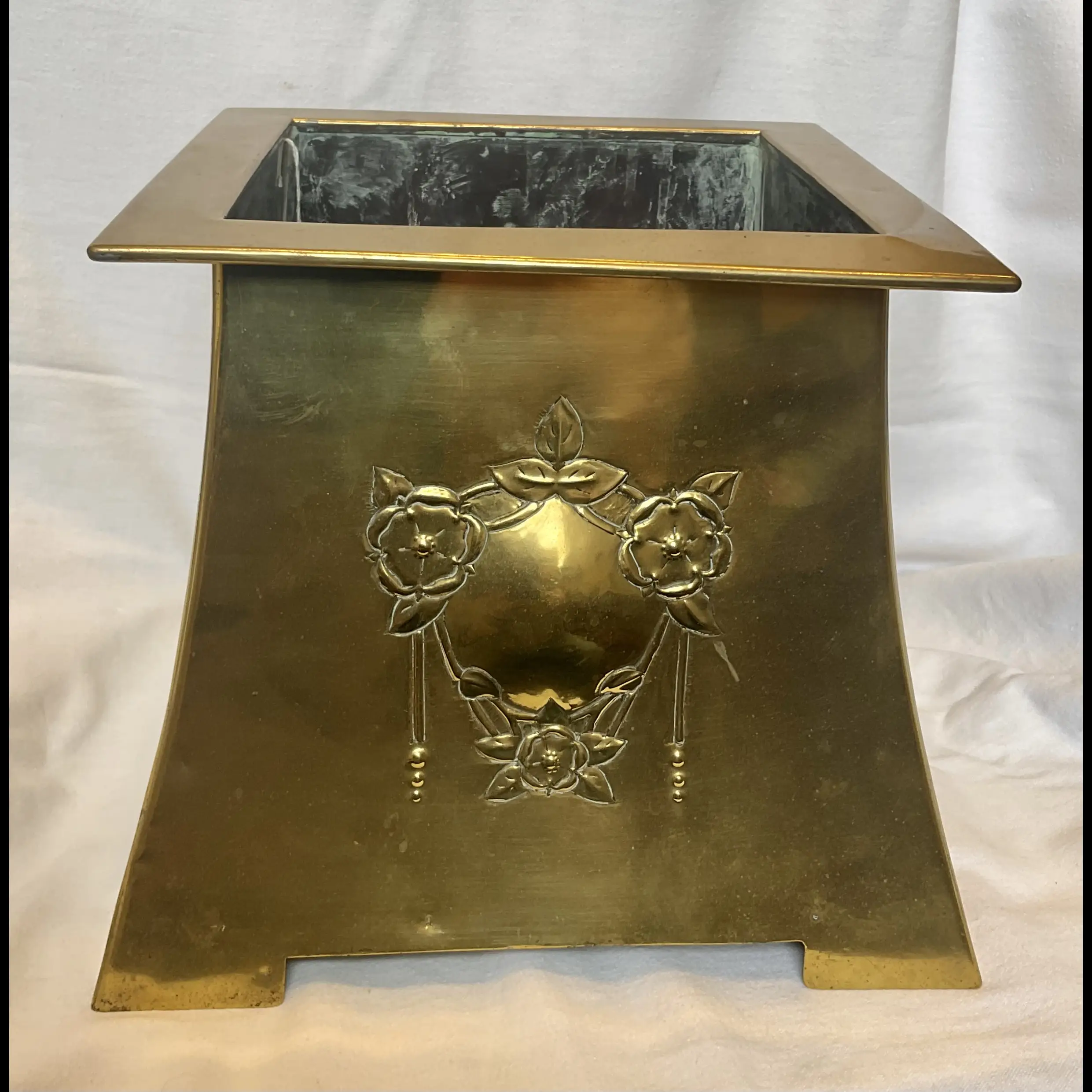 scottish arts and crafts glasgow style large secessionist brass planter