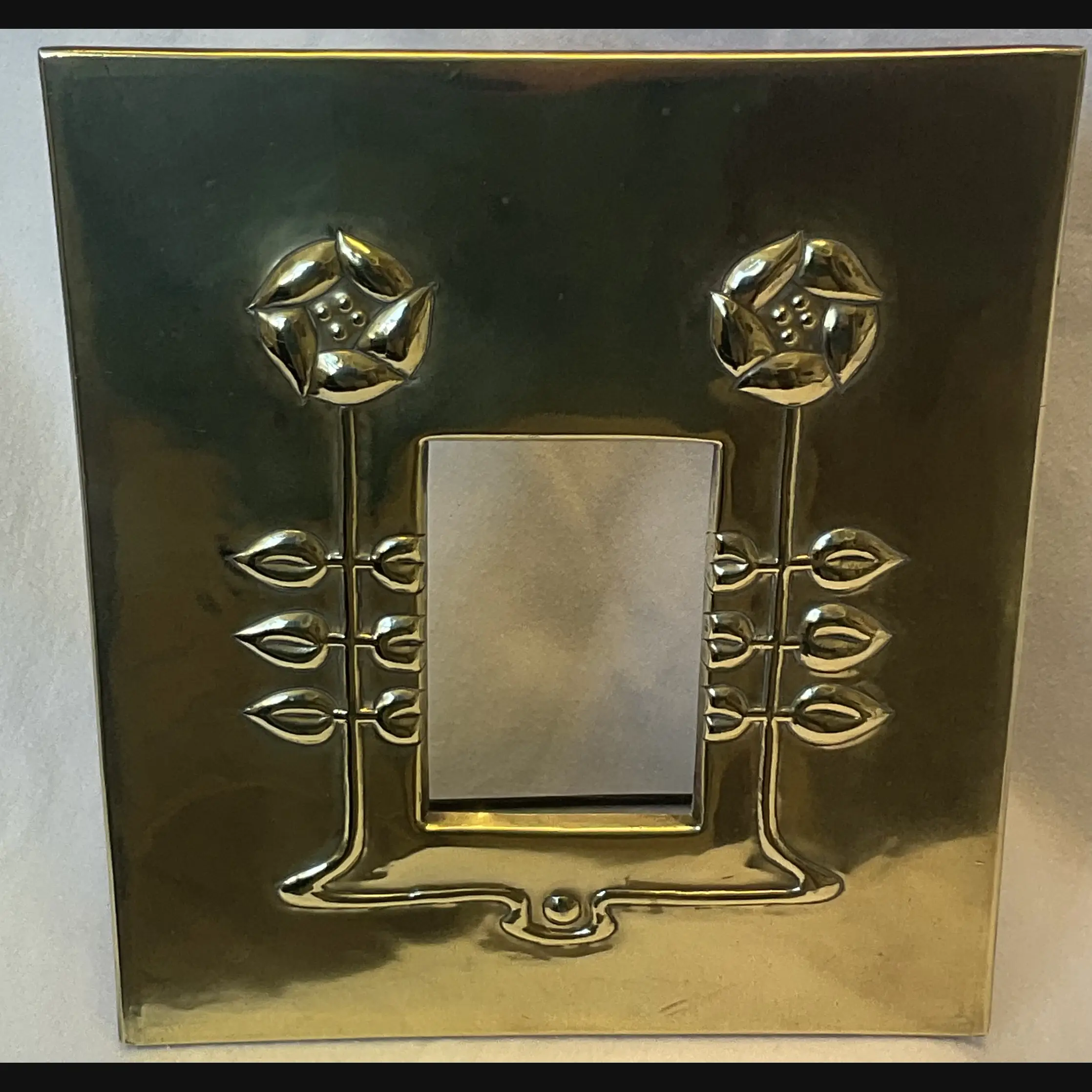 glasgow school scottish arts and crafts glasgow girls brass photo frame c1900
