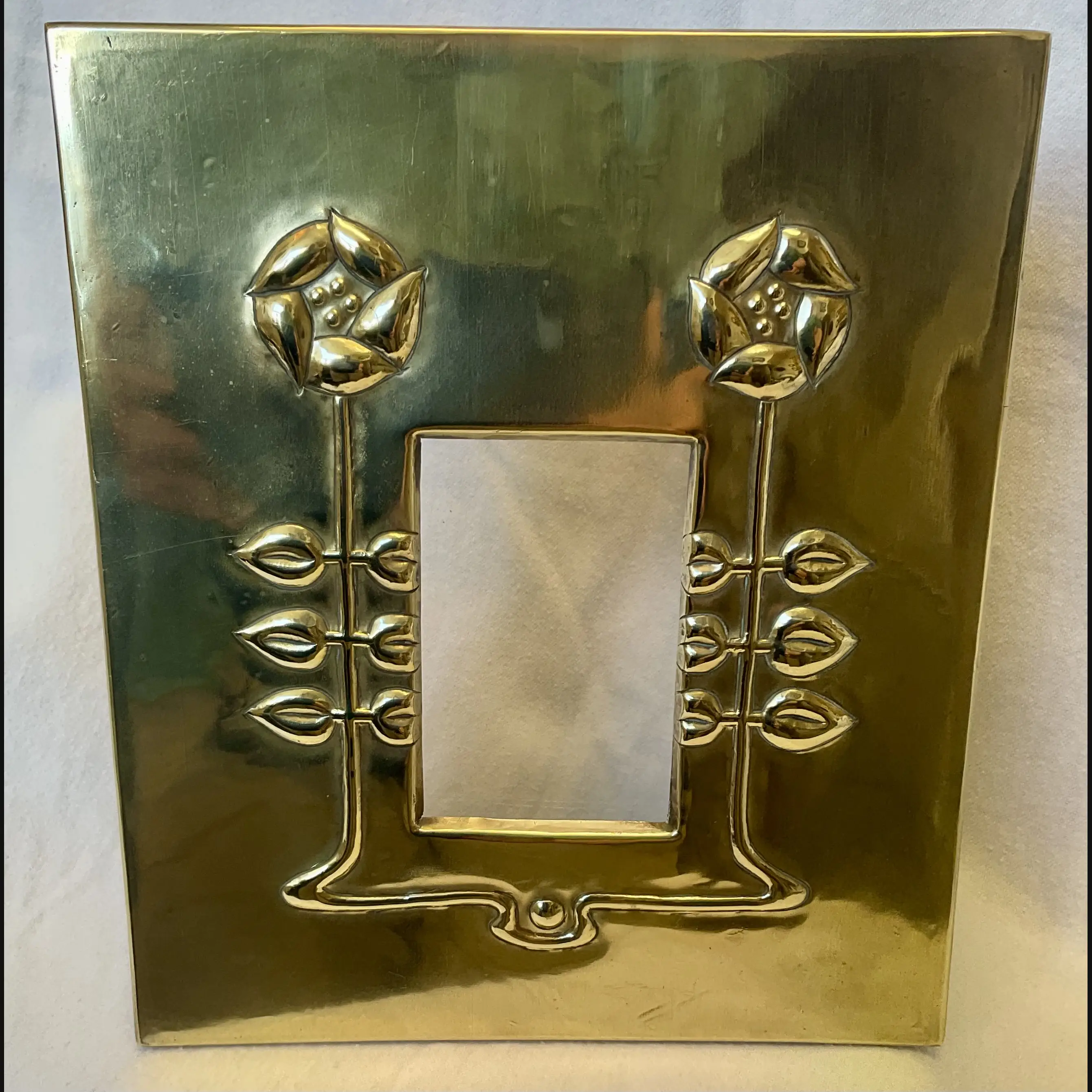 glasgow school scottish arts and crafts glasgow girls brass photo frame c1900