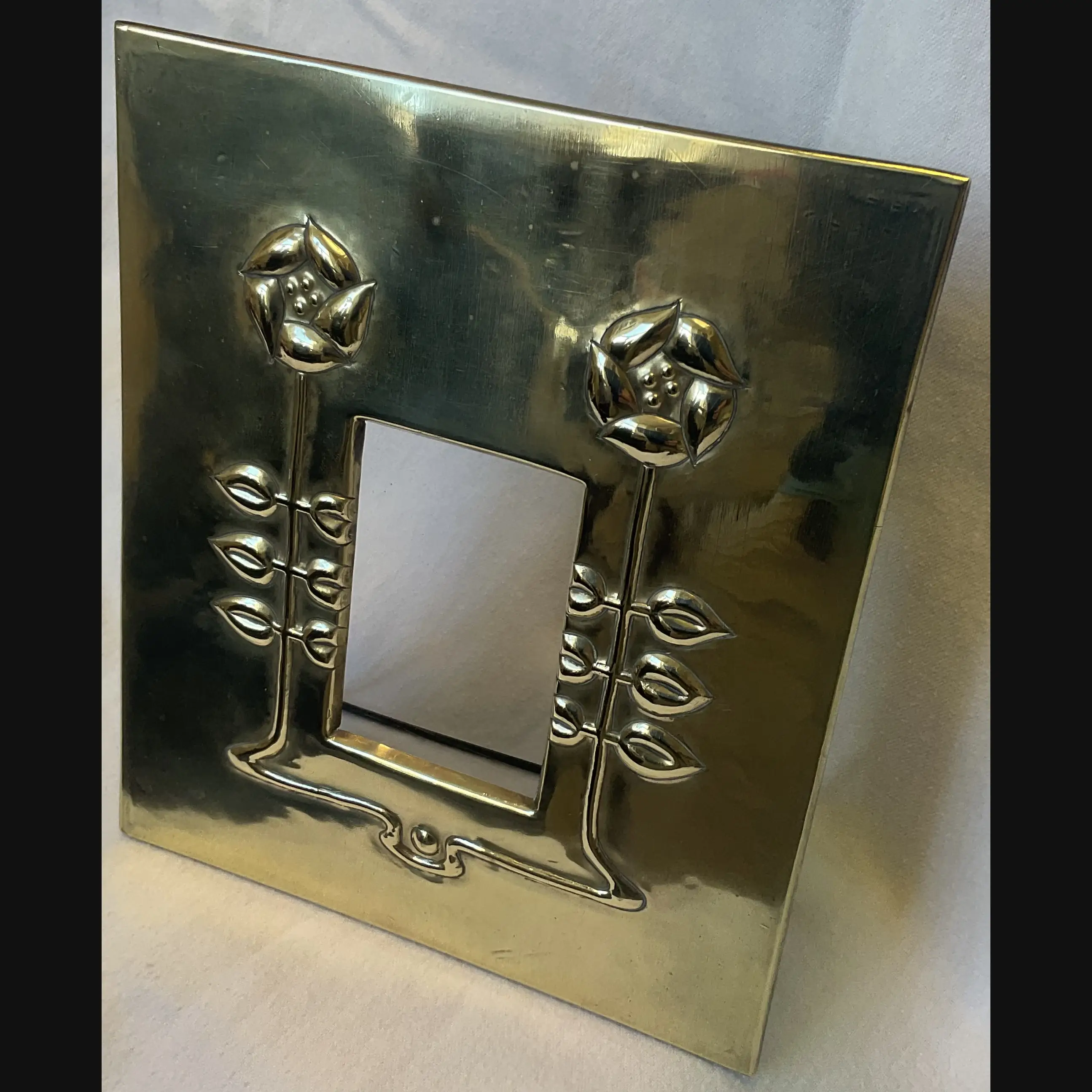 glasgow school scottish arts and crafts glasgow girls brass photo frame c1900