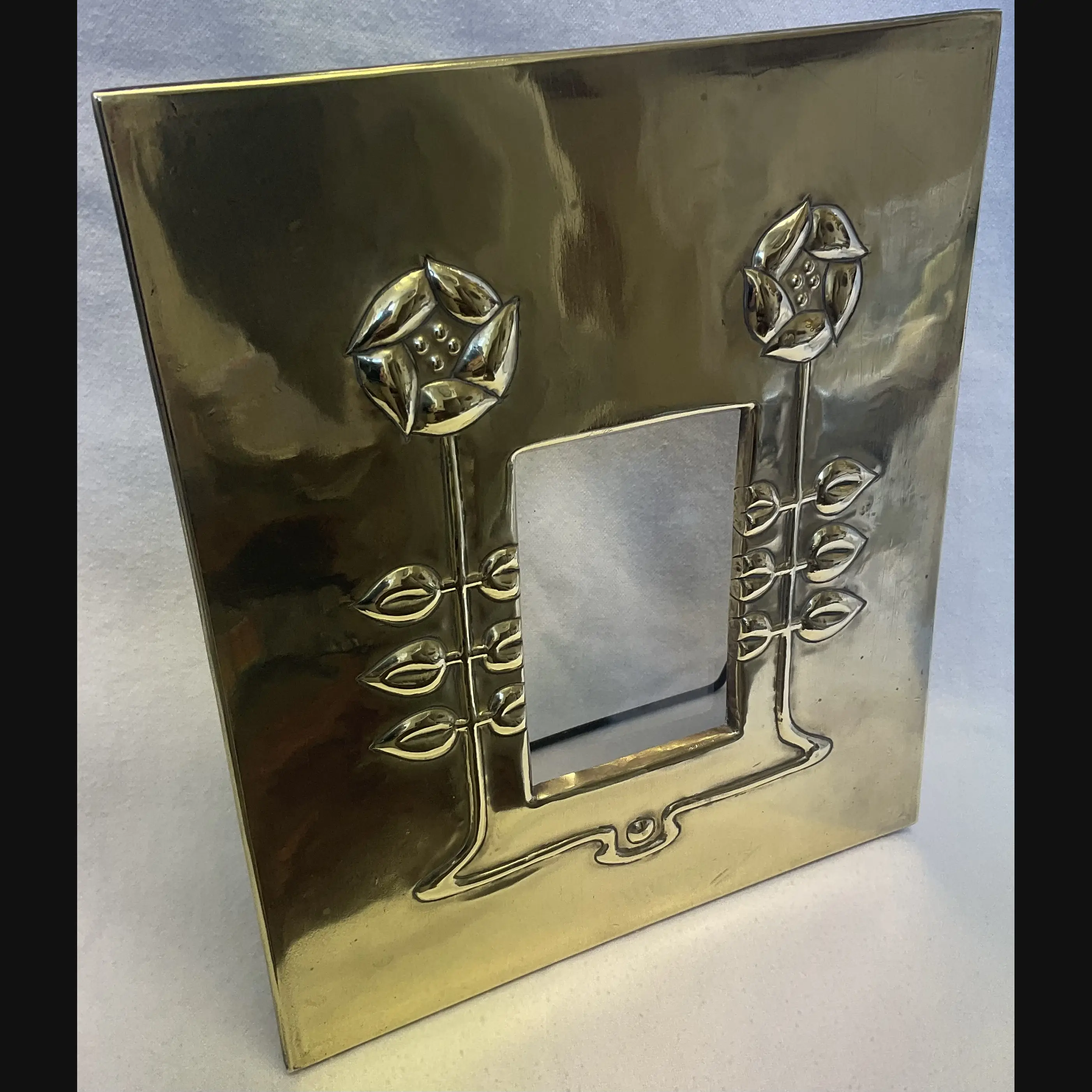 glasgow school scottish arts and crafts glasgow girls brass photo frame c1900