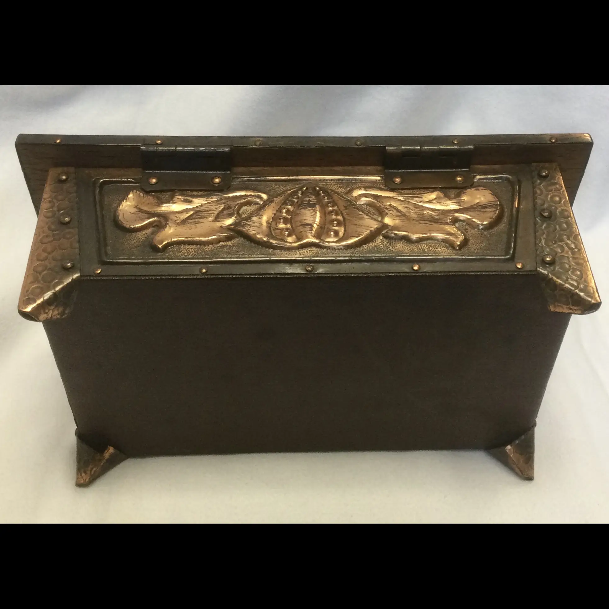 j f poole hayle secessionist arts and crafts copper cigar box