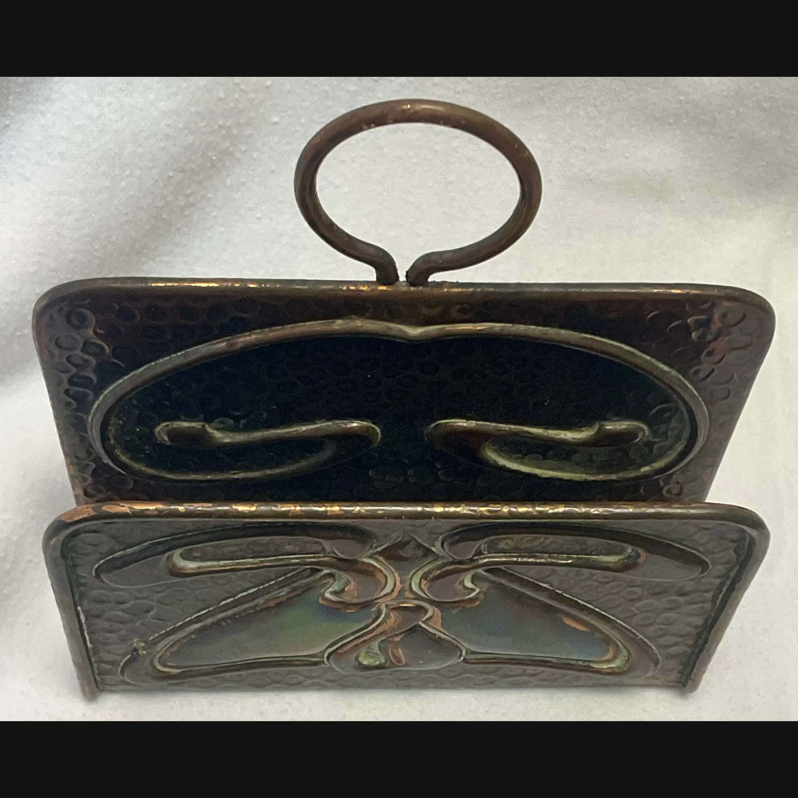 j f pool hayle copper arts and crafts secessionist design hanging wall letter rack
