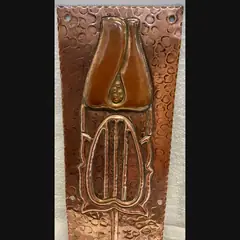 j f pool hayle copper works secessionist hammered copper door finger plate c1908