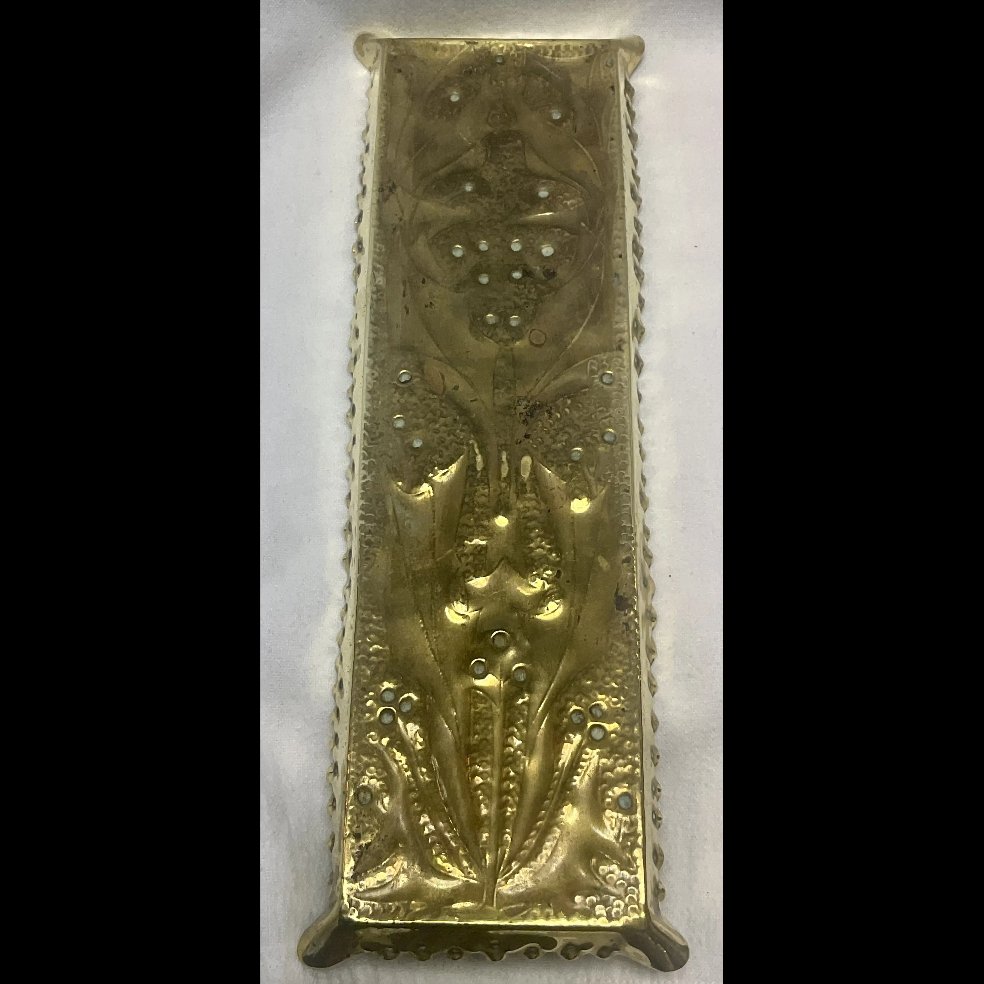 arts and crafts brass pen tray c1900 10