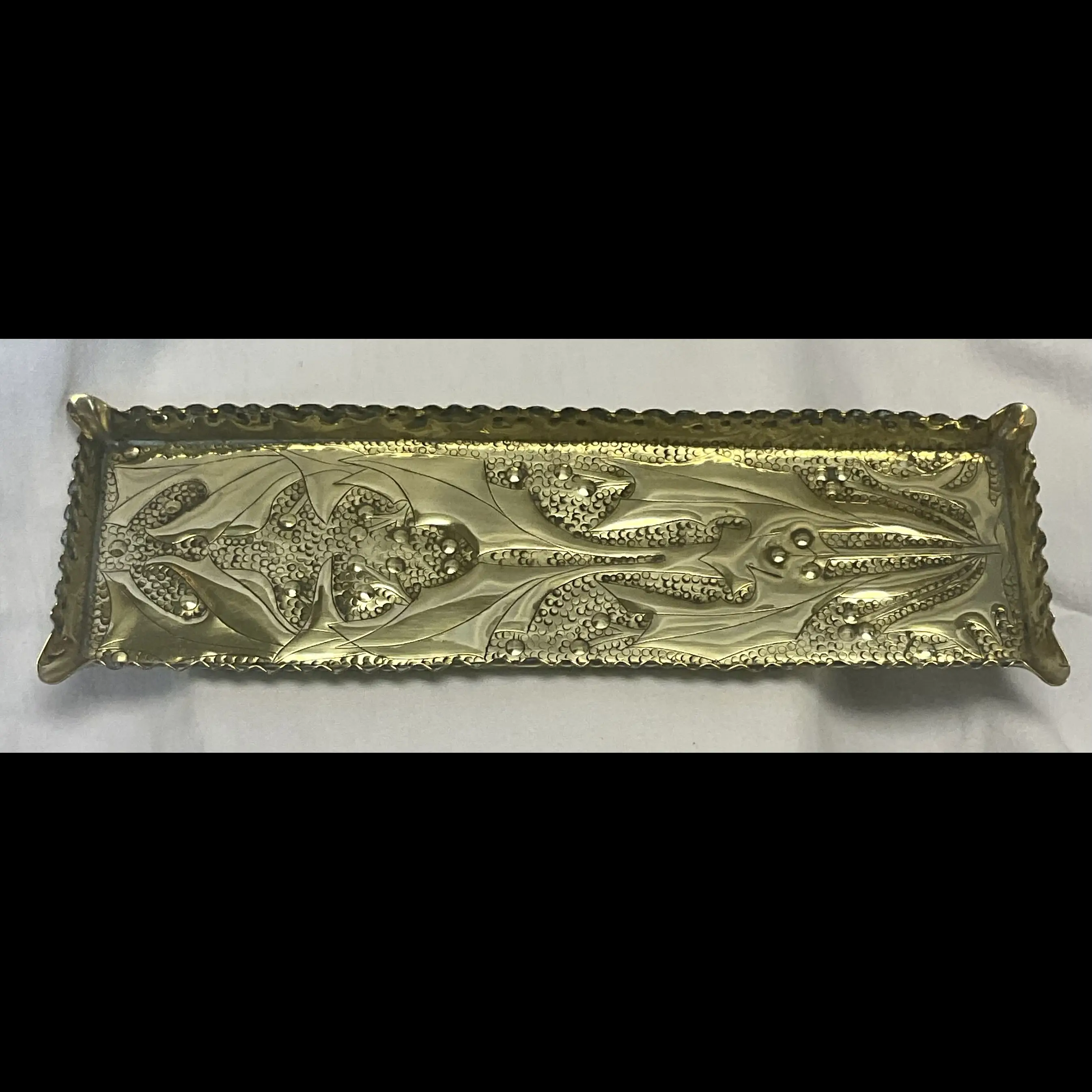 arts and crafts brass pen tray c1900 10