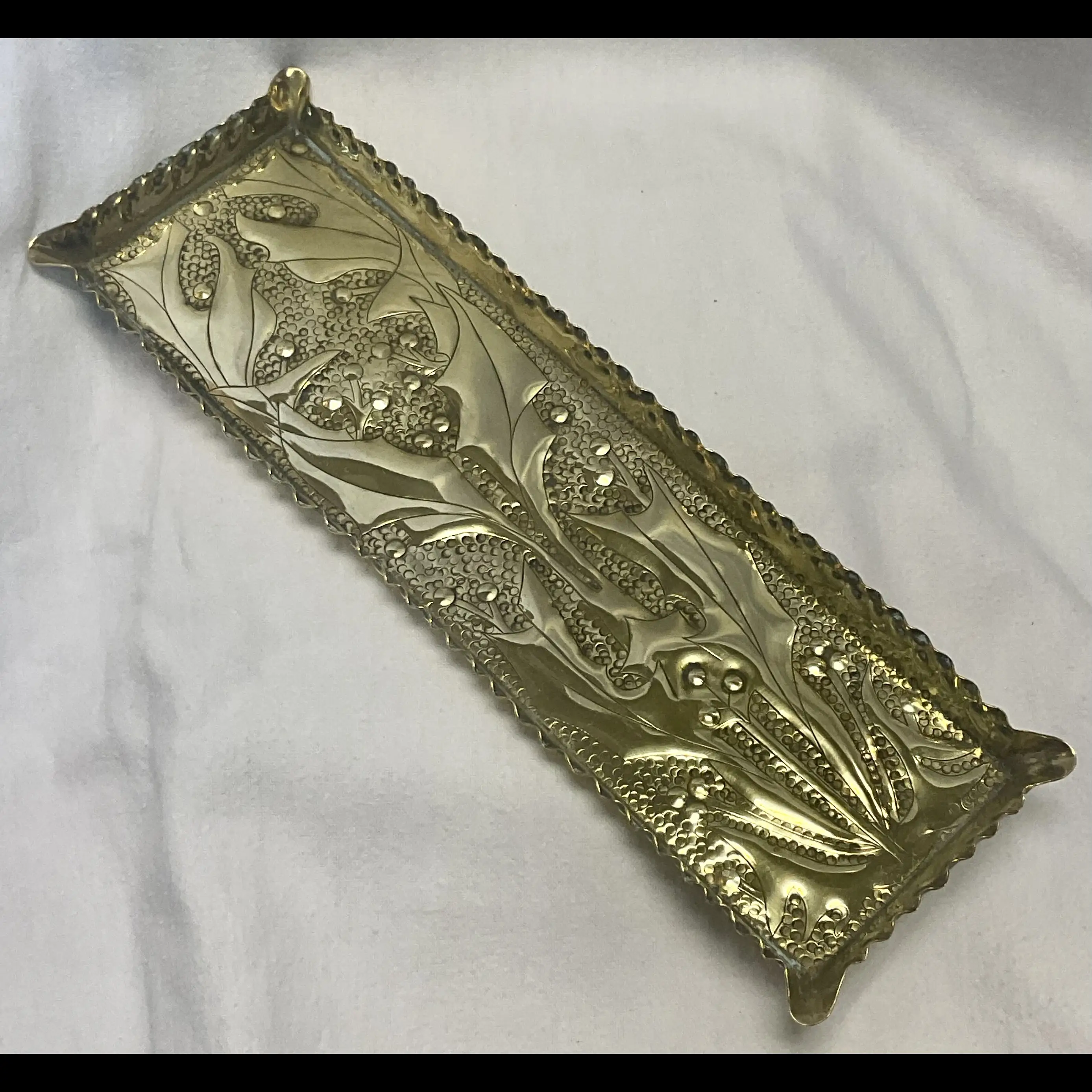 arts and crafts brass pen tray c1900 10