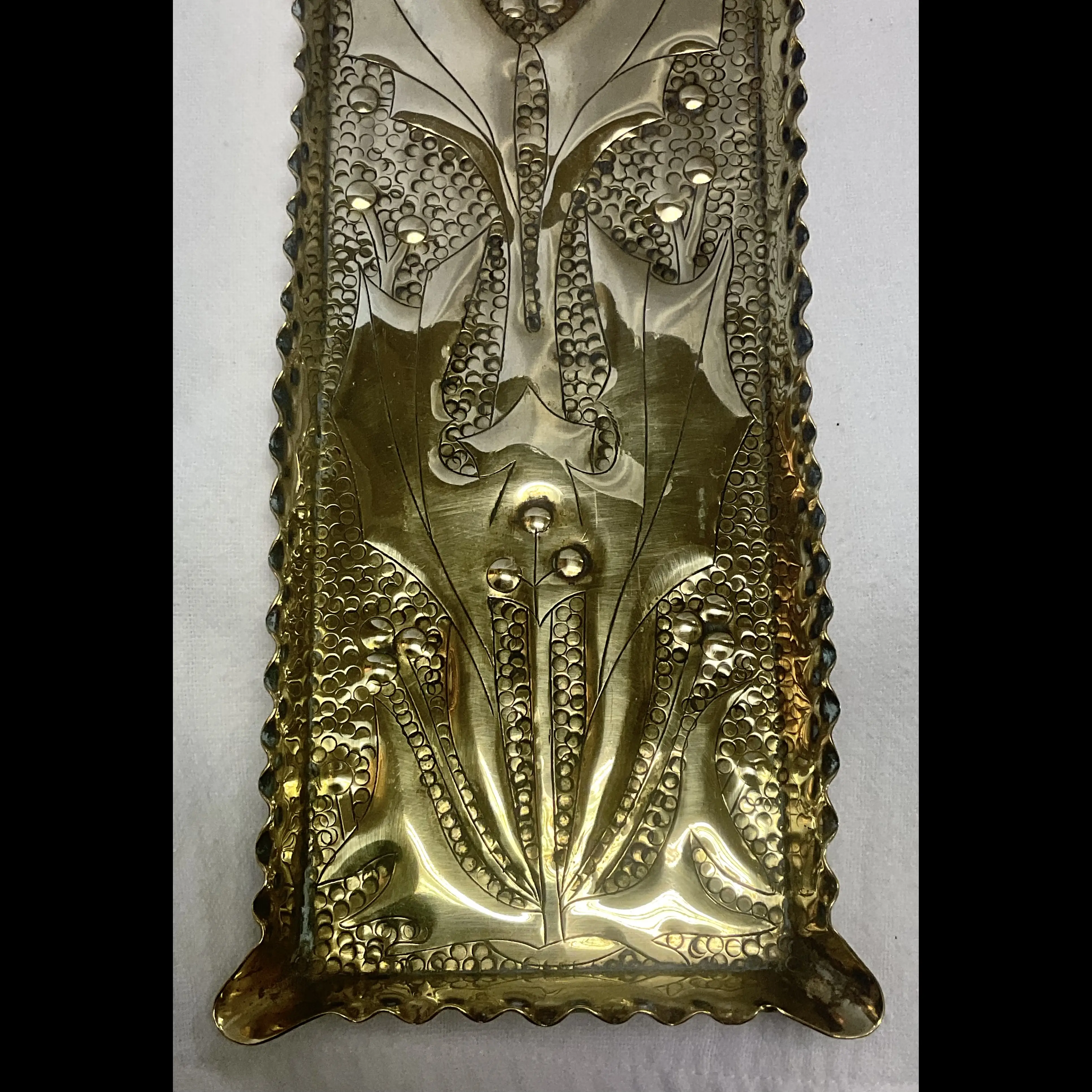 arts and crafts brass pen tray c1900 10