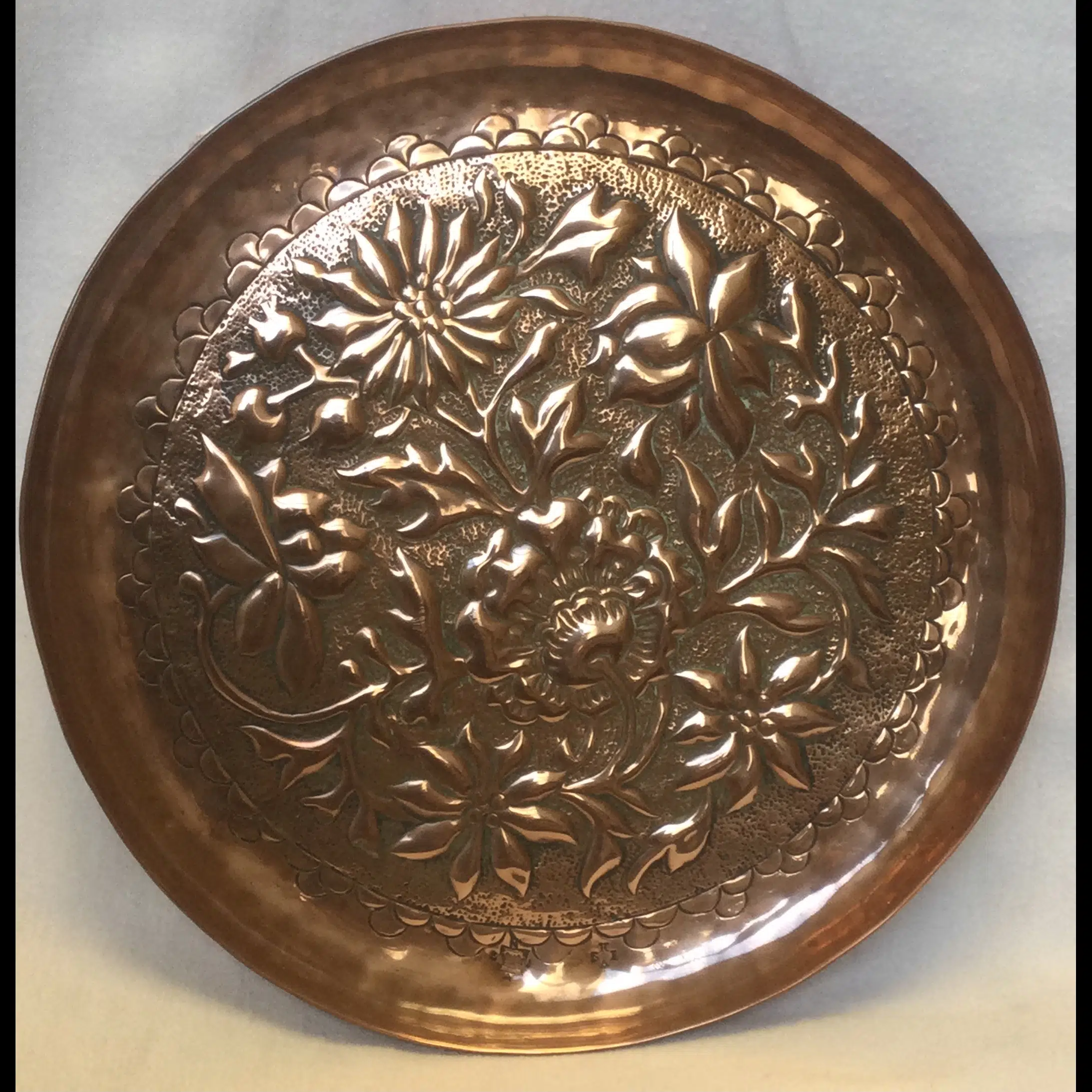 keswick school of industrial arts ksia copper diamond jubilee stamp tray 