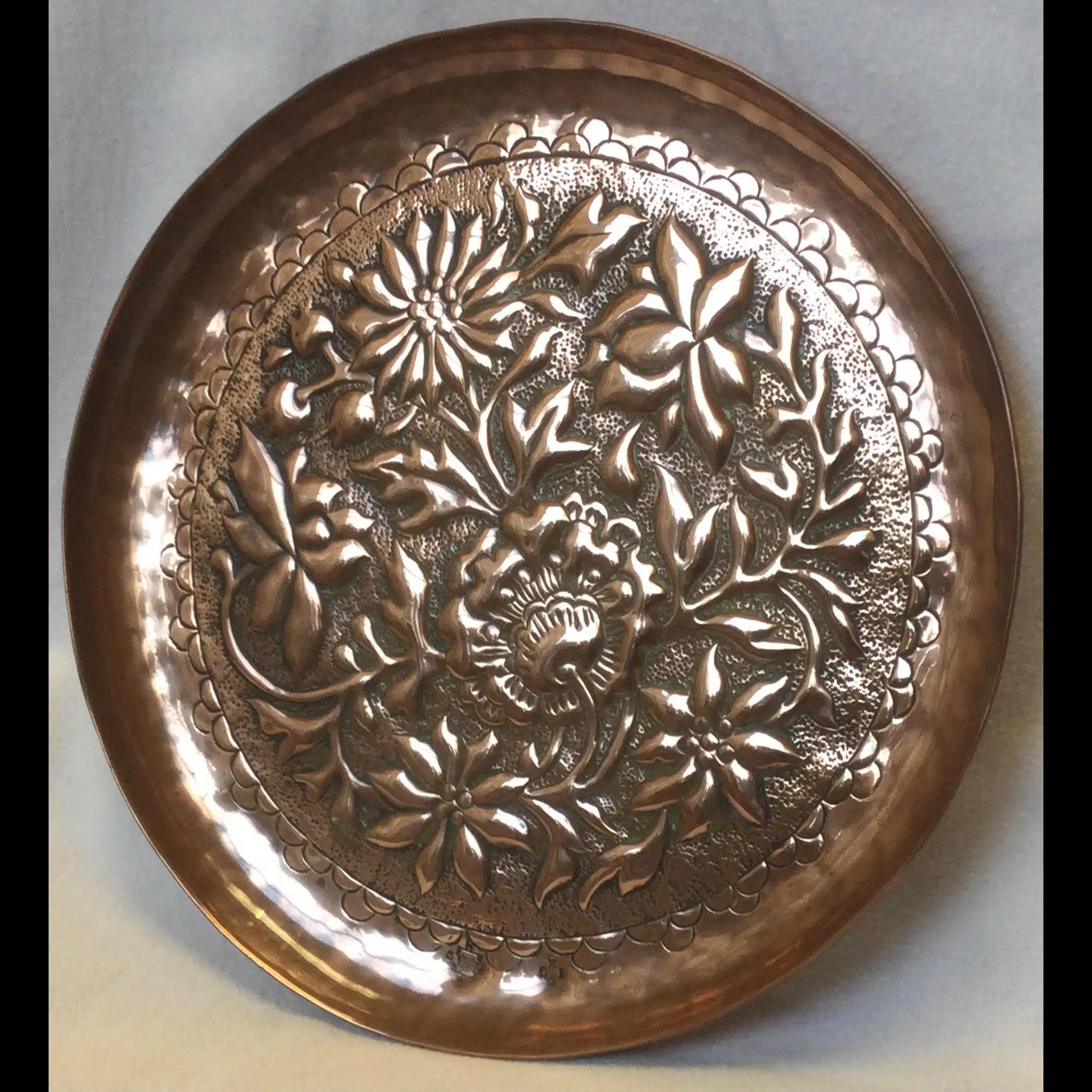 keswick school of industrial arts ksia copper diamond jubilee stamp tray 