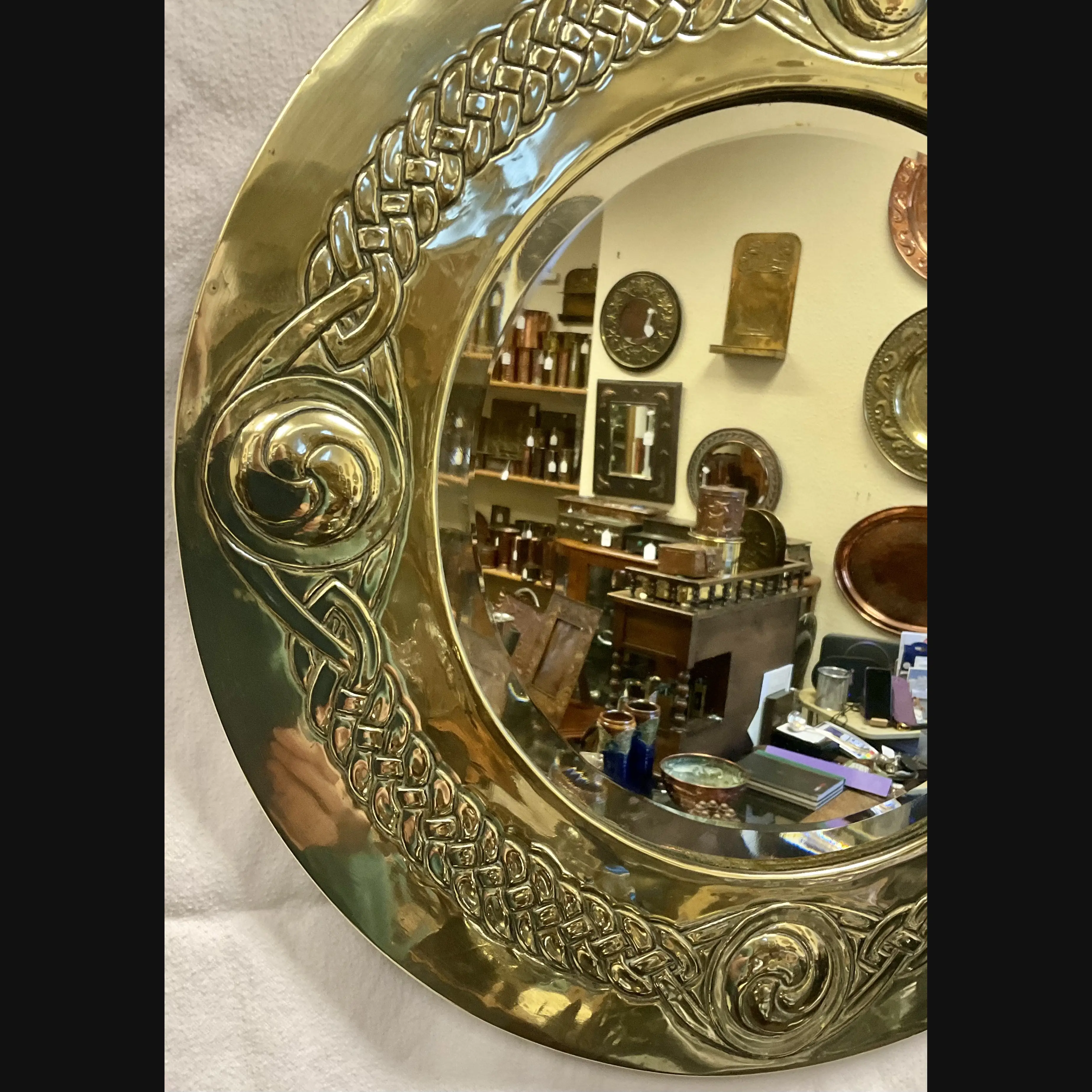 Alexander Ritchie Mirror Scottish Arts And Crafts Celtic Knot Brass Mirror In The Manner Of ...
