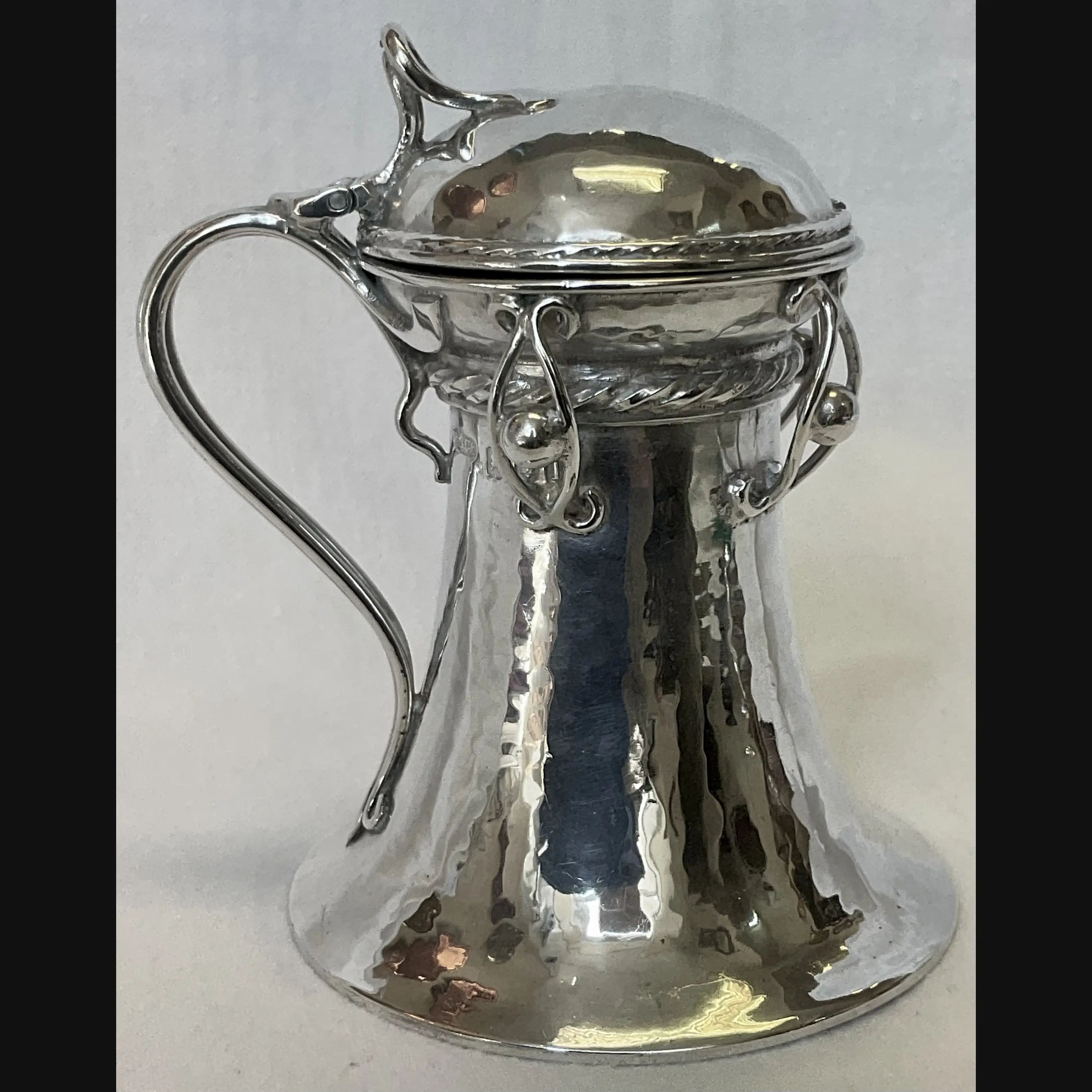 omar ramsden arts and crafts silver mustard pot london c1910