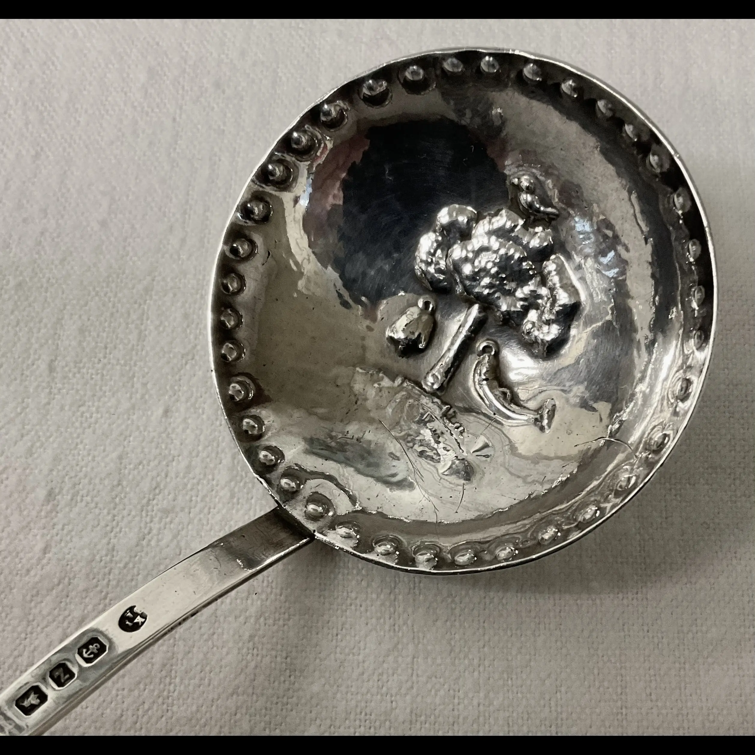 keswick school of industrial art ksia arts and crafts silver dutch spoon with emblems of st kentigern