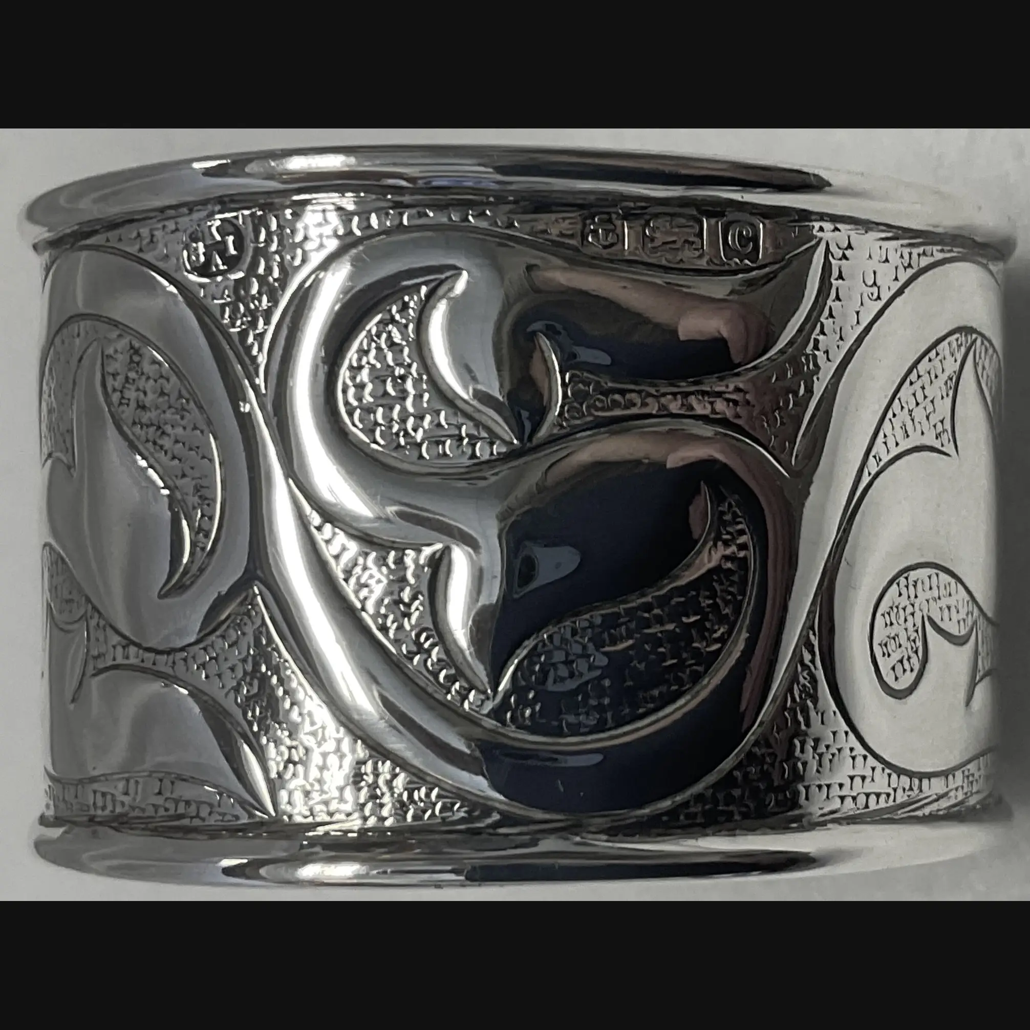 keswick school of industrial art ksia arts and crafts silver decorated napkin ring