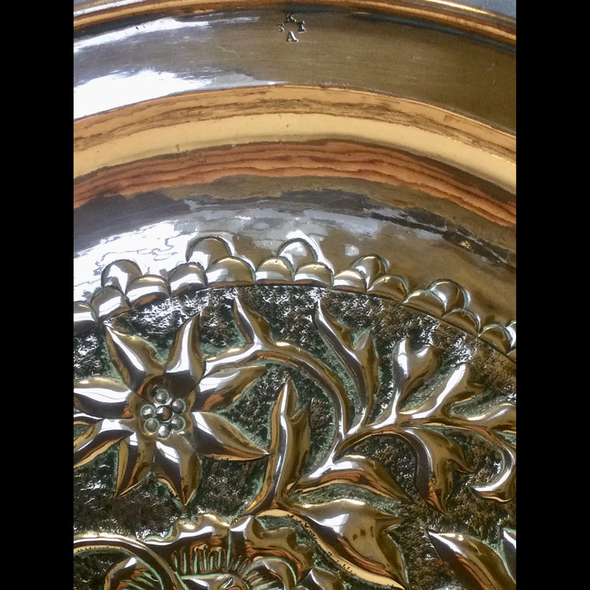 keswick school of industrial arts art nouveau floral tray