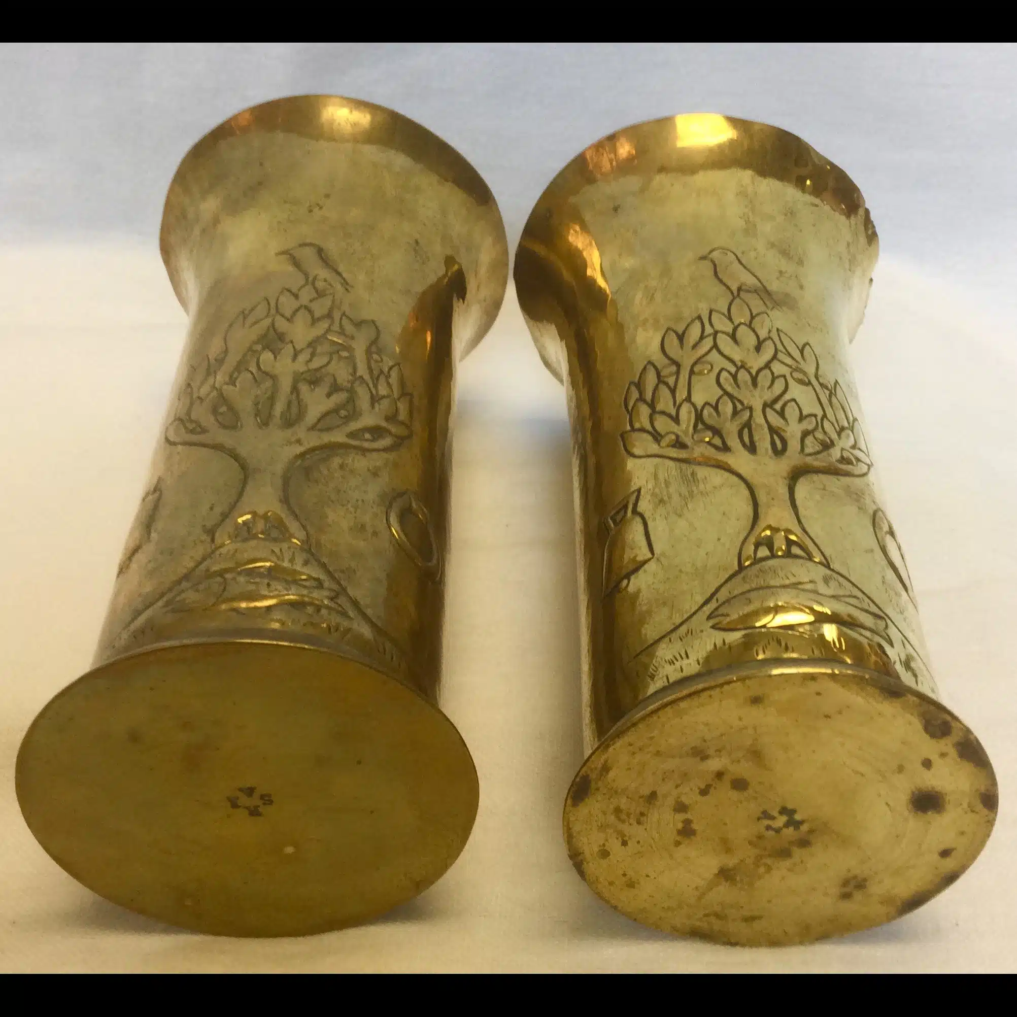 keswick school of industrial arts ksia st.kentigern brass vases