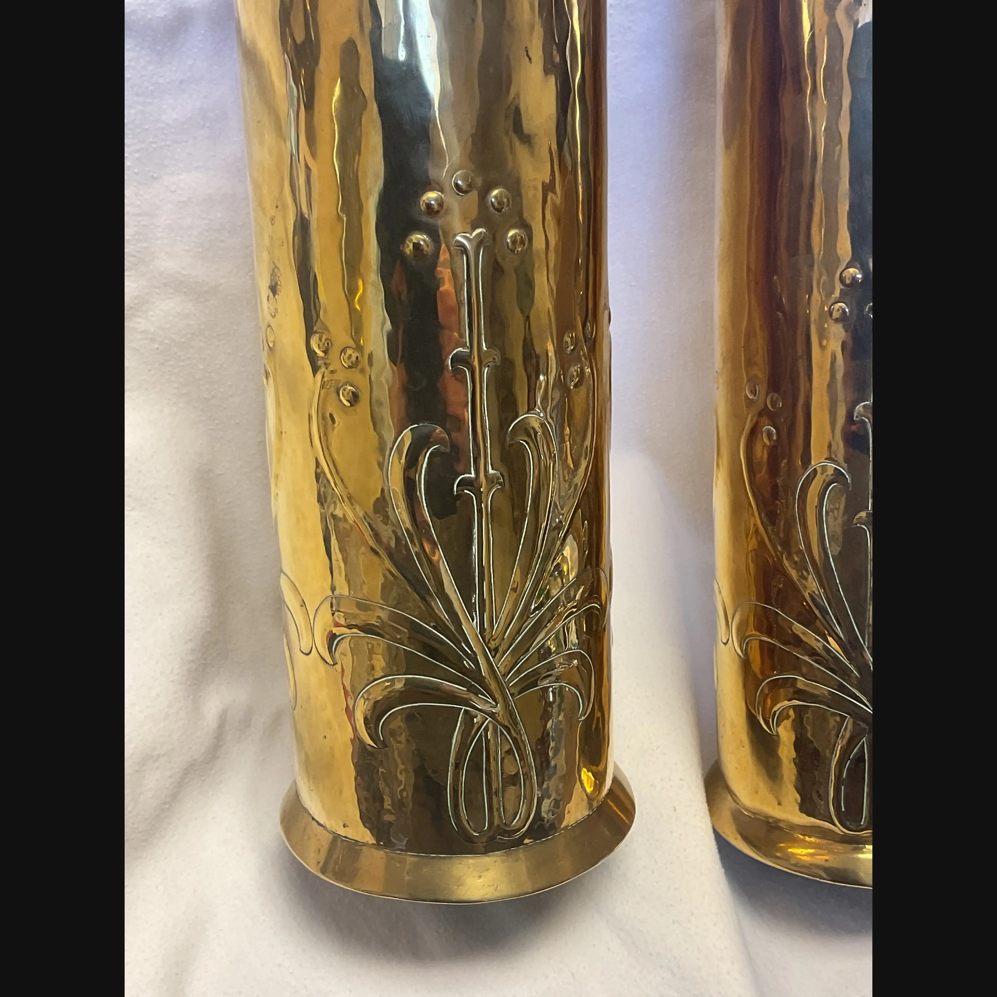 large pair keswick school of industrial art ksia arts and crafts art nouveau vases