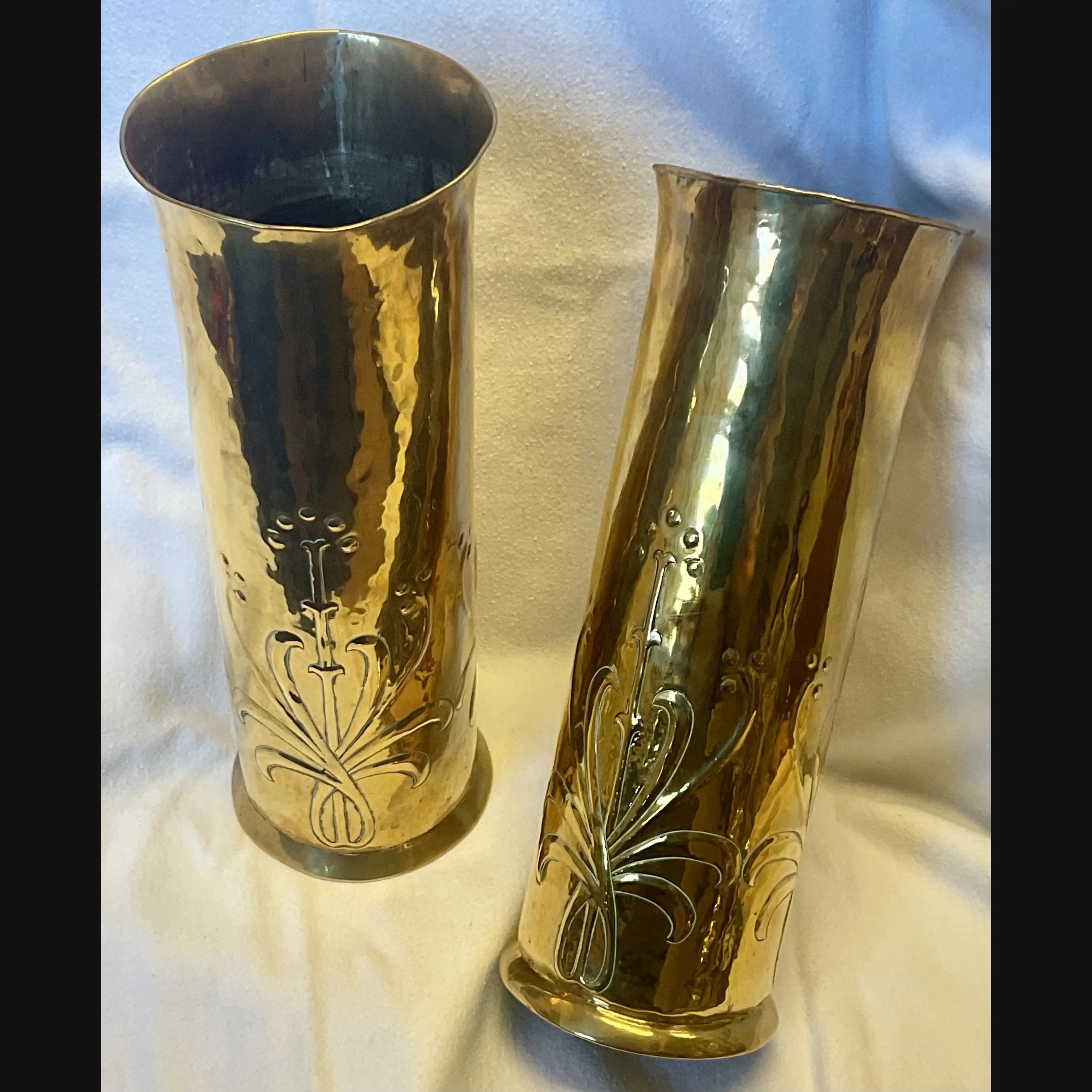 large pair keswick school of industrial art ksia arts and crafts art nouveau vases