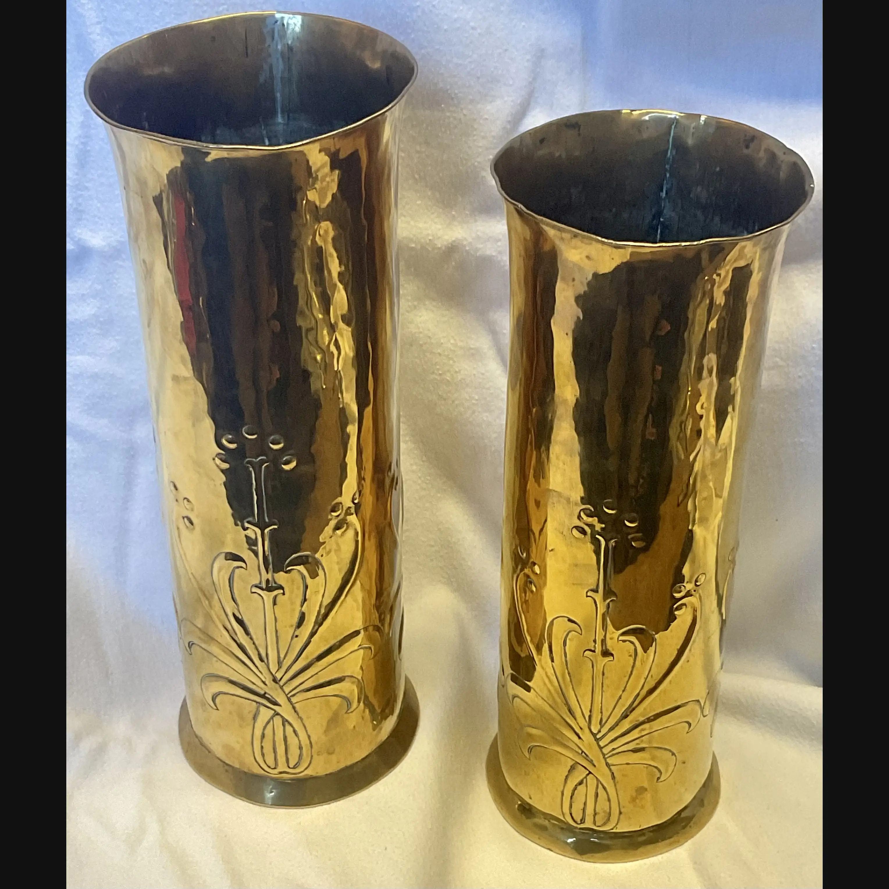 large pair keswick school of industrial art ksia arts and crafts art nouveau vases