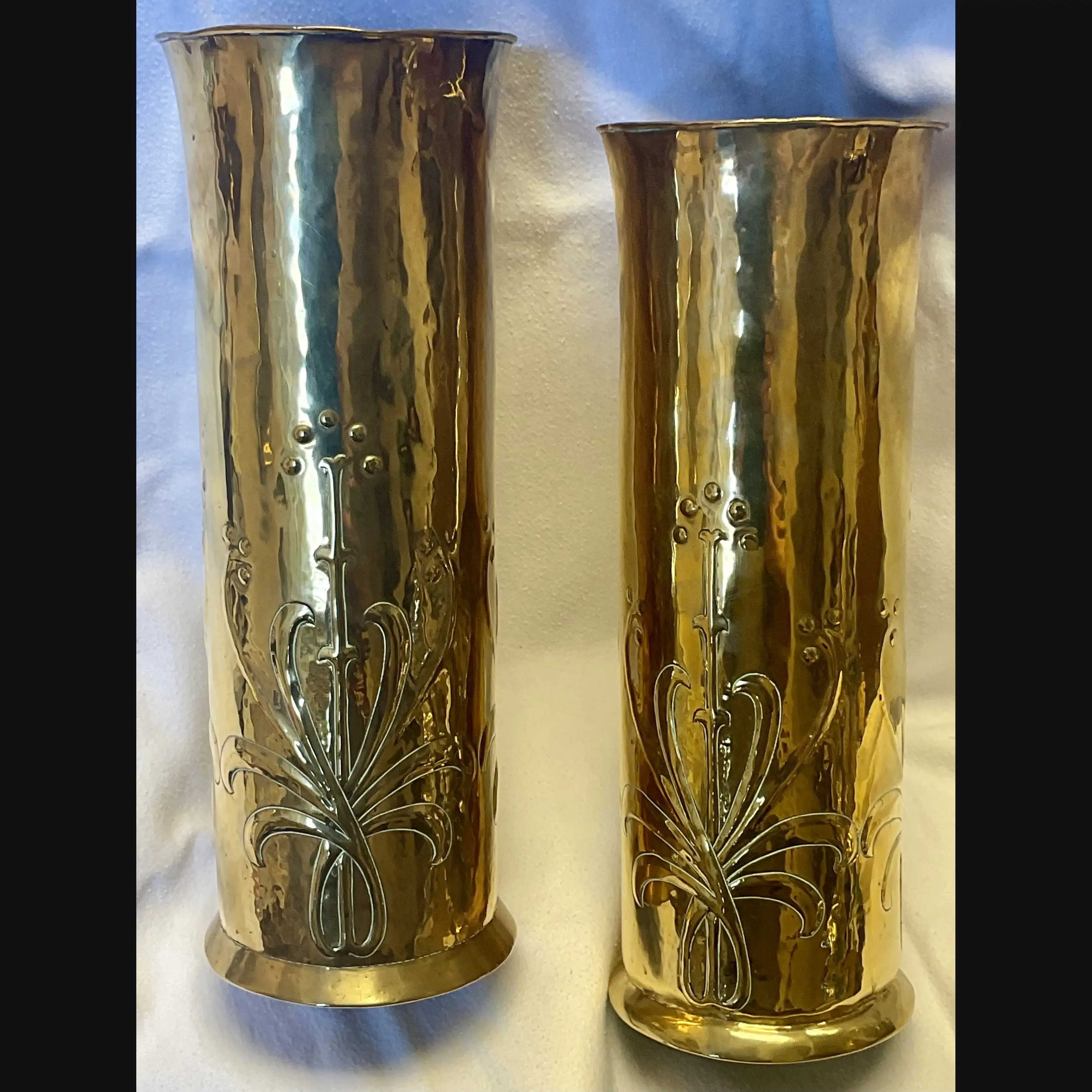 large pair keswick school of industrial art ksia arts and crafts art nouveau vases